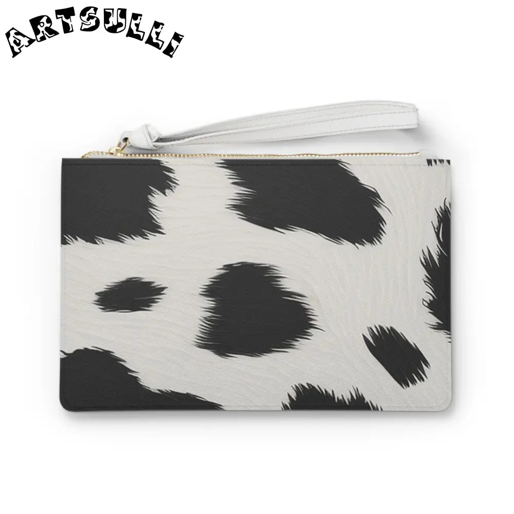 JAKKOUTTHEBXX Cow Print Faux Leather Clutch Bag 2025