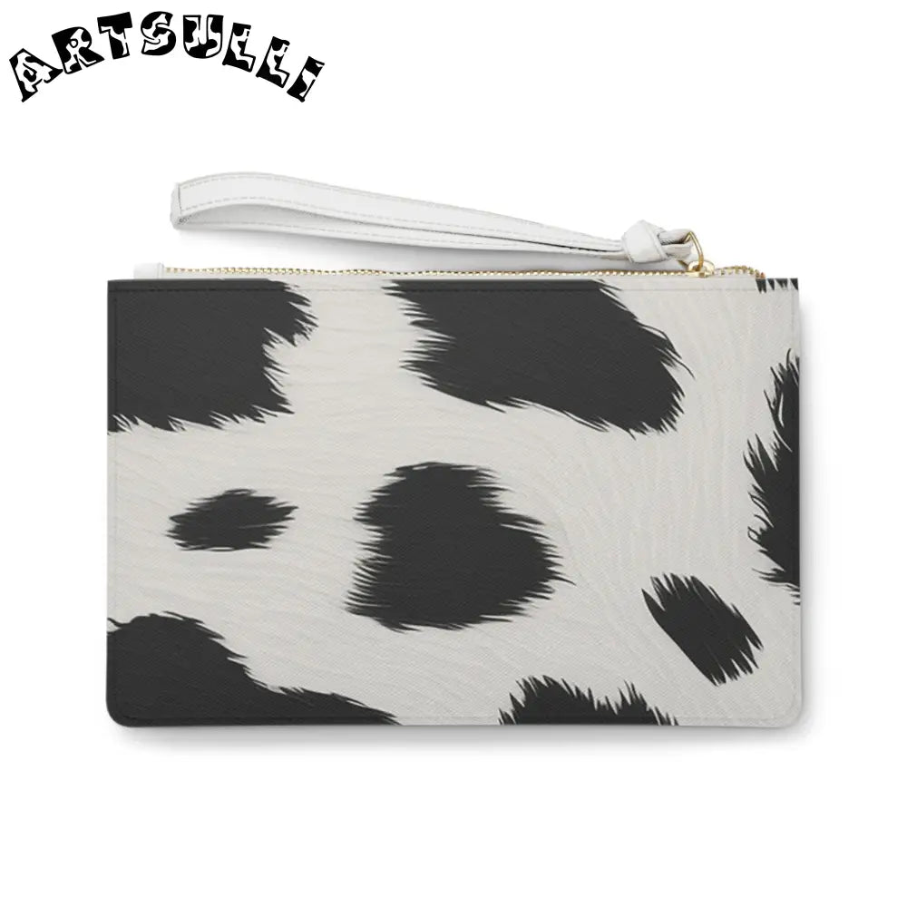 JAKKOUTTHEBXX Cow Print Faux Leather Clutch Bag 2025