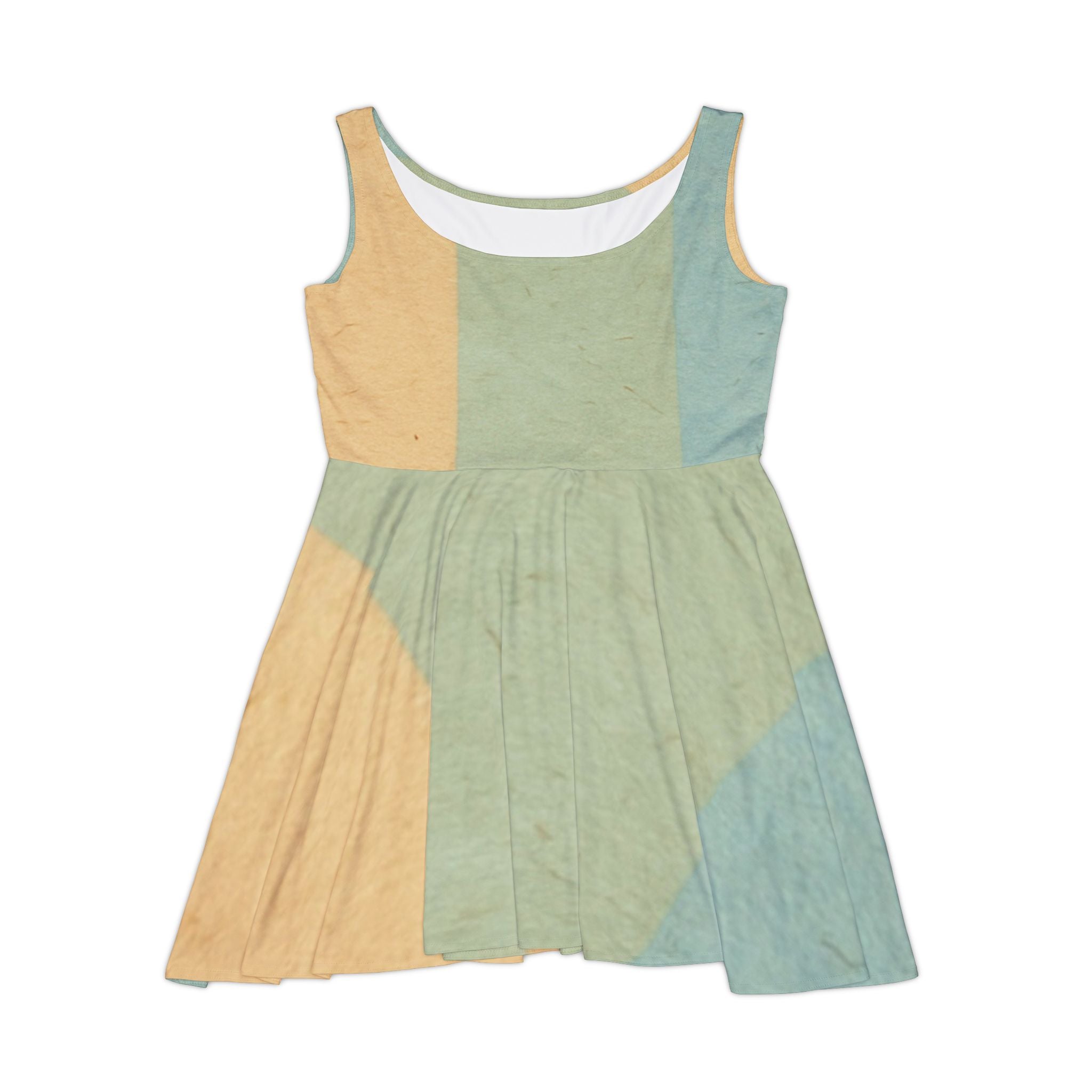 Printify Color Block Sleeveless Skater Dress 2025