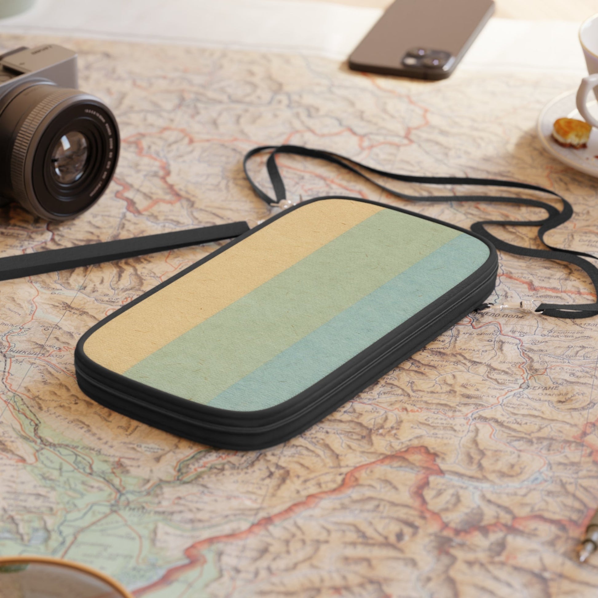 Colorblock Stripe Travel Pouch, Artsulli - Art is Long, Life is Short, Bags, , , , , , , 