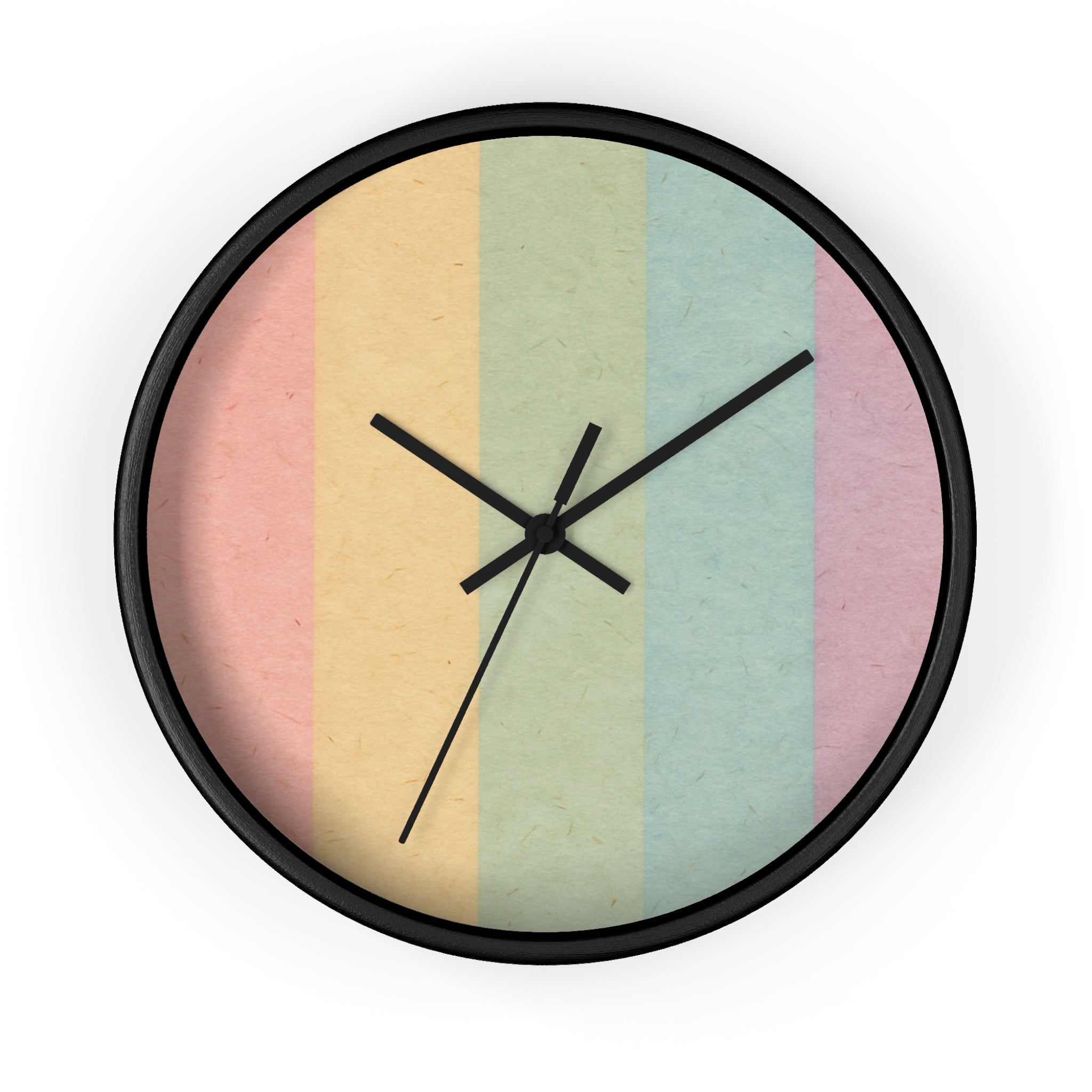 Colorblock Wall Clock, Artsulli - Art is Long, Life is Short, Home Decor, Color, Black Base, Hands, Black, Size, 10", 24524772466043260294