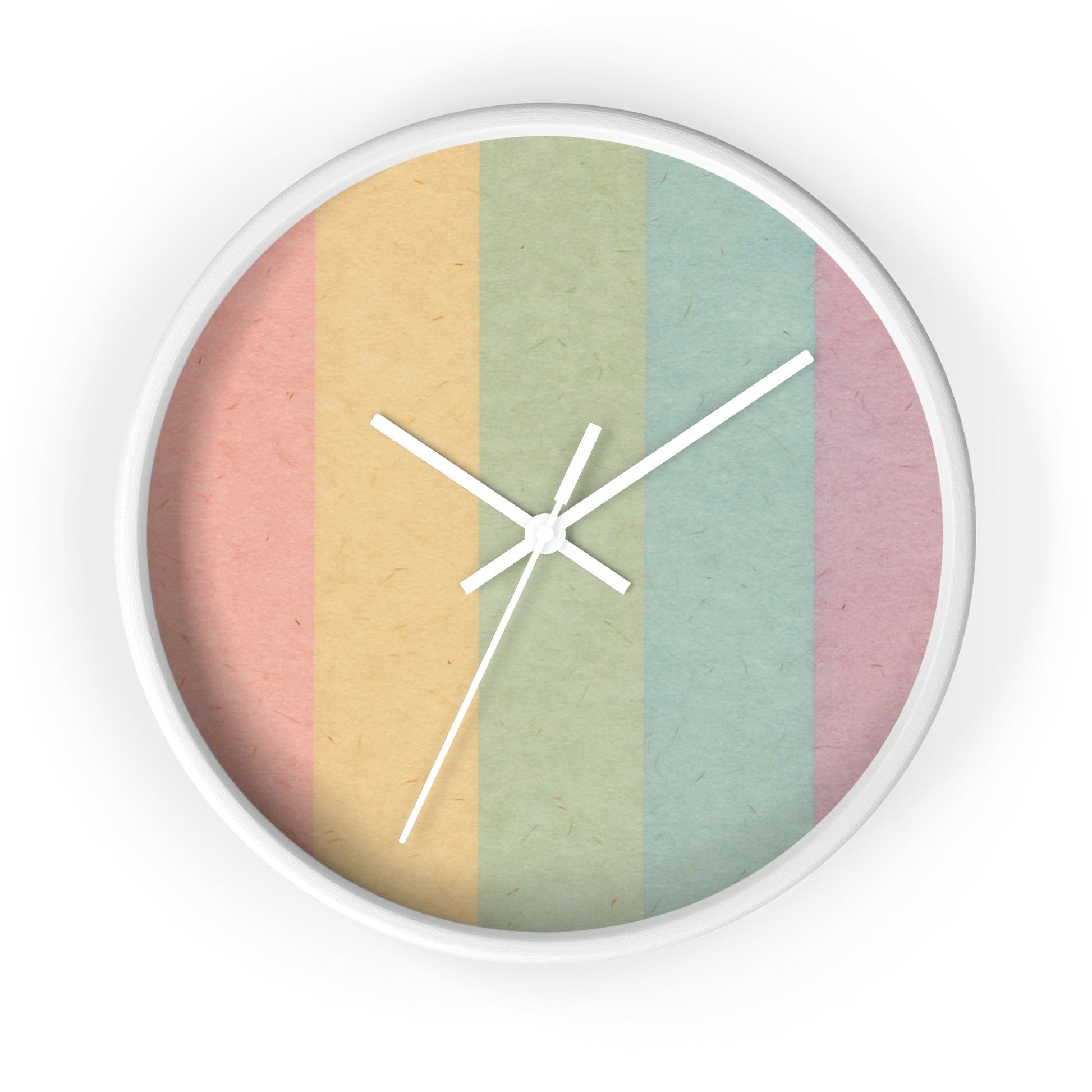 Colorblock Wall Clock, Artsulli - Art is Long, Life is Short, Home Decor, Color, White Base, Hands, White, Size, 10", 38107938505728125396
