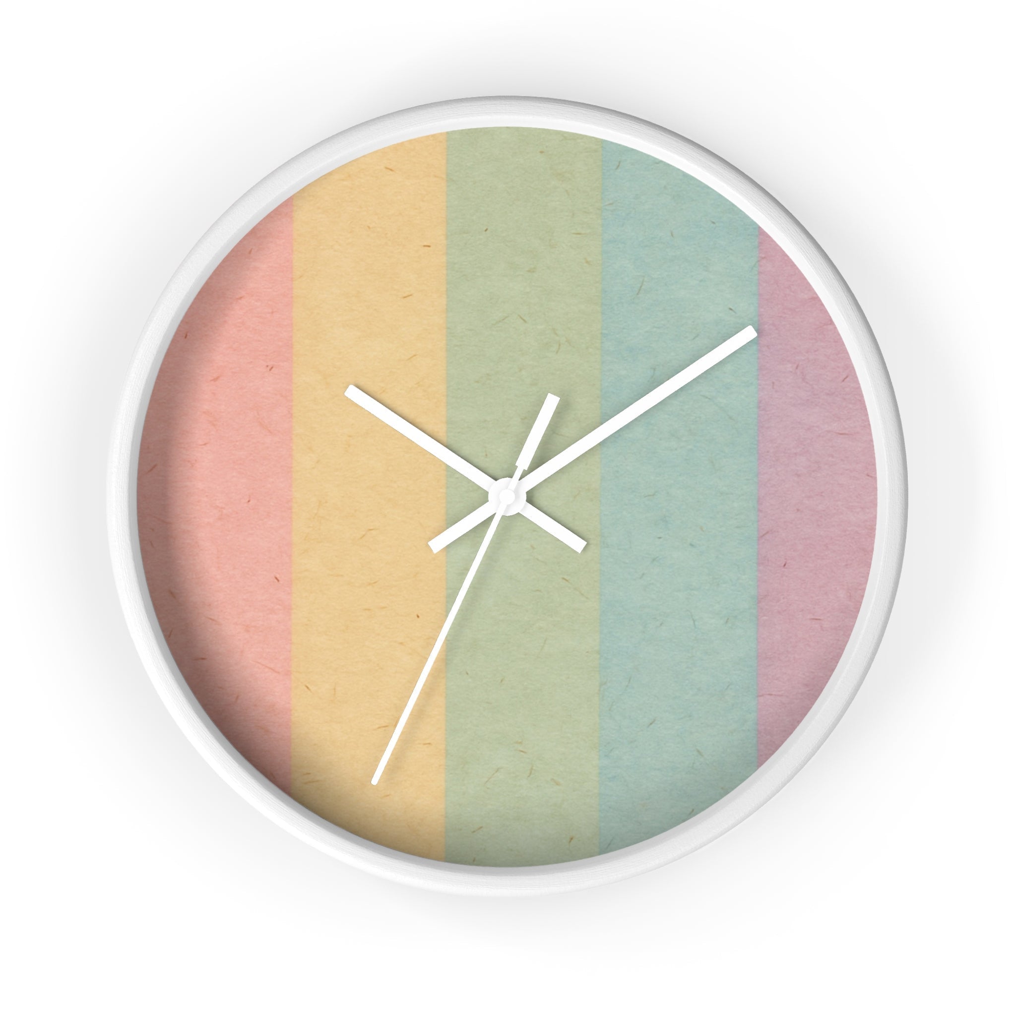 Colorblock Wall Clock, Artsulli - Art is Long, Life is Short, Home Decor, Color, White Base, Hands, White, Size, 10", 38107938505728125396