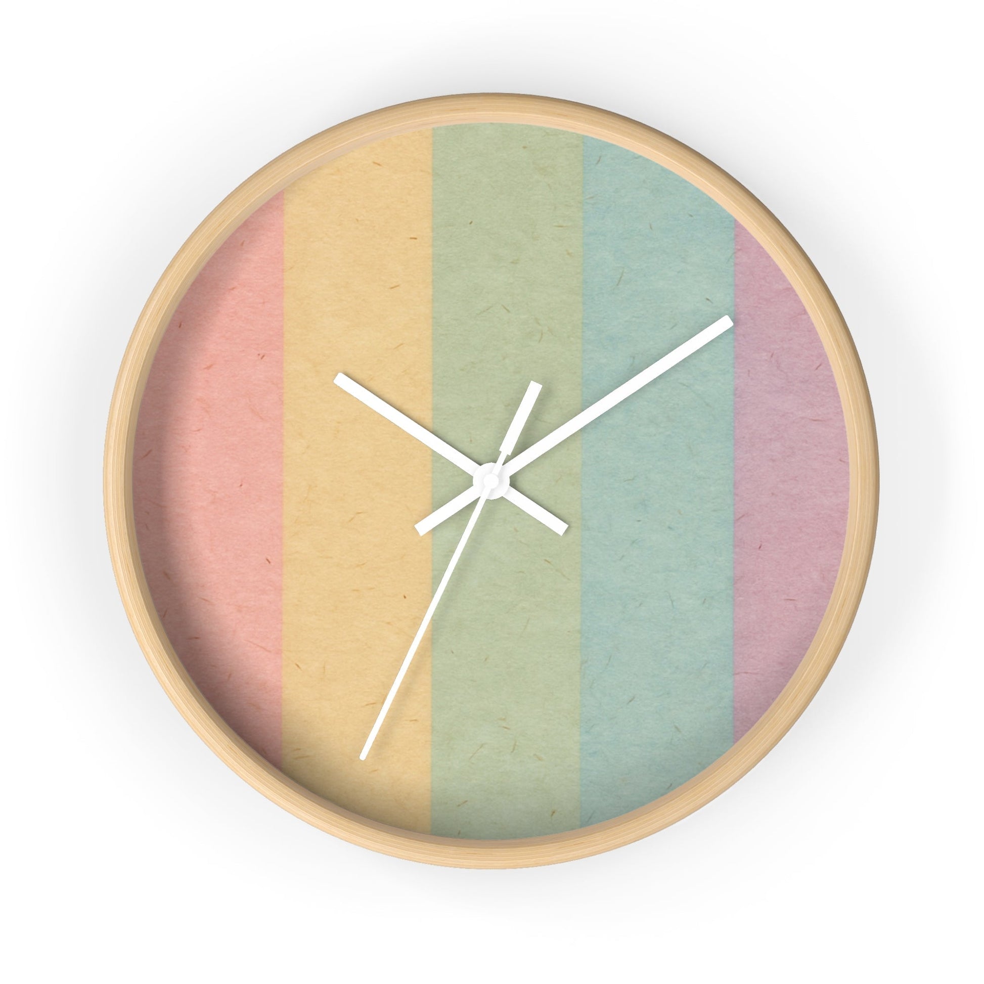 Colorblock Wall Clock, Artsulli - Art is Long, Life is Short, Home Decor, Color, Wooden Base, Hands, White, Size, 10", 17226122948726956461