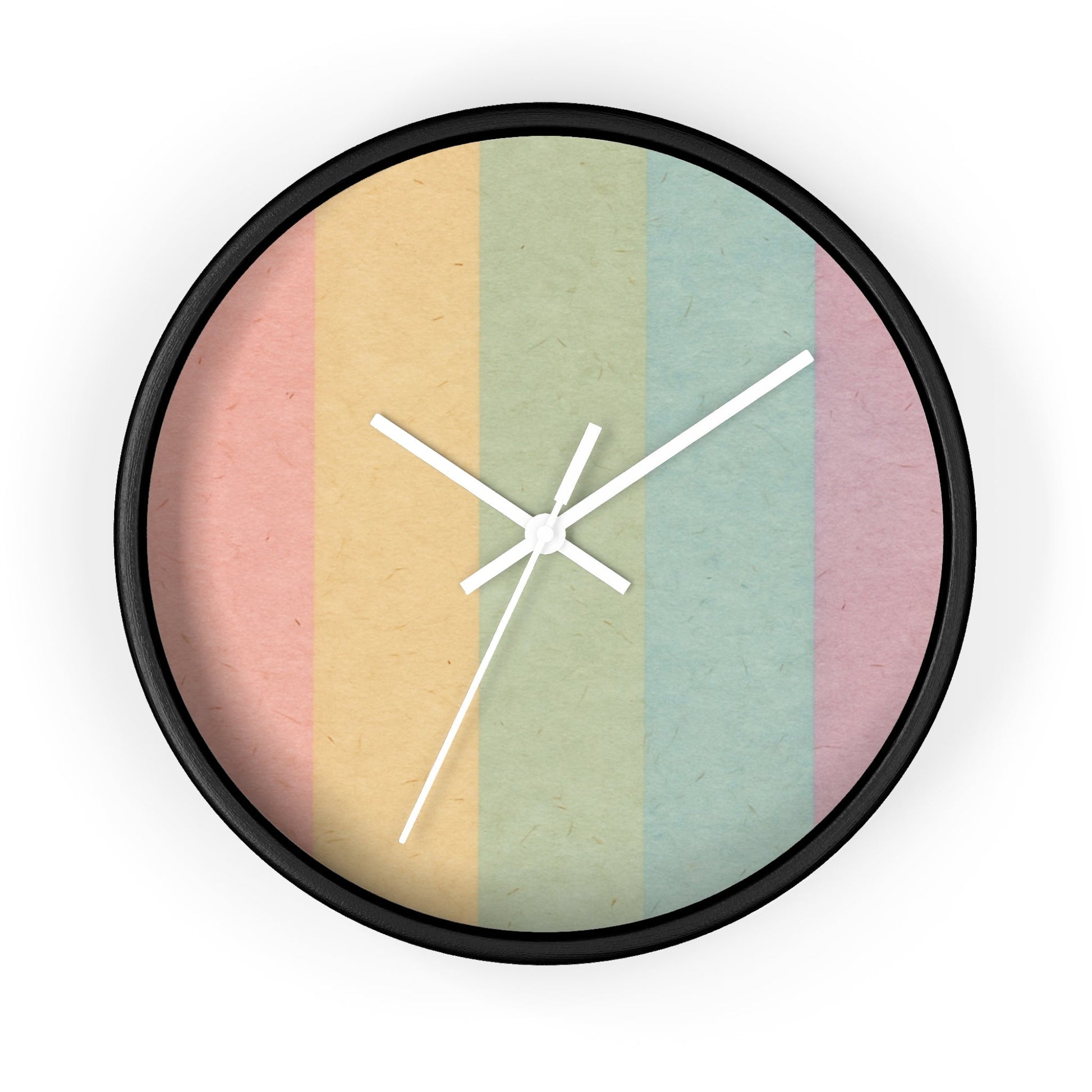 Colorblock Wall Clock, Artsulli - Art is Long, Life is Short, Home Decor, Color, Black Base, Hands, White, Size, 10", 29070195204779416518