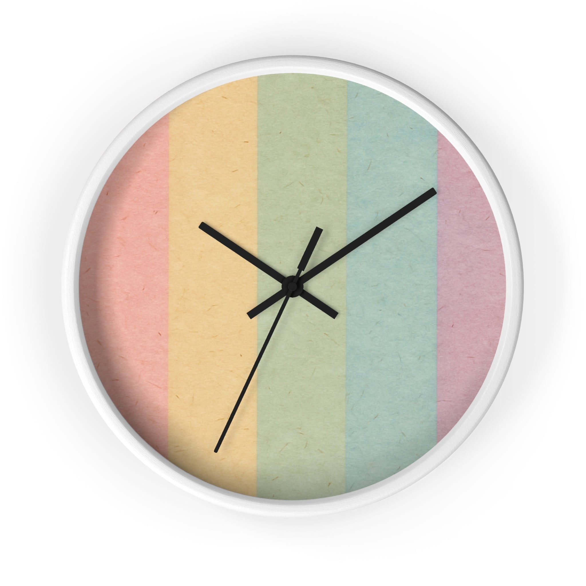Colorblock Wall Clock, Artsulli - Art is Long, Life is Short, Home Decor, Color, White Base, Hands, Black, Size, 10", 28681978471087041546