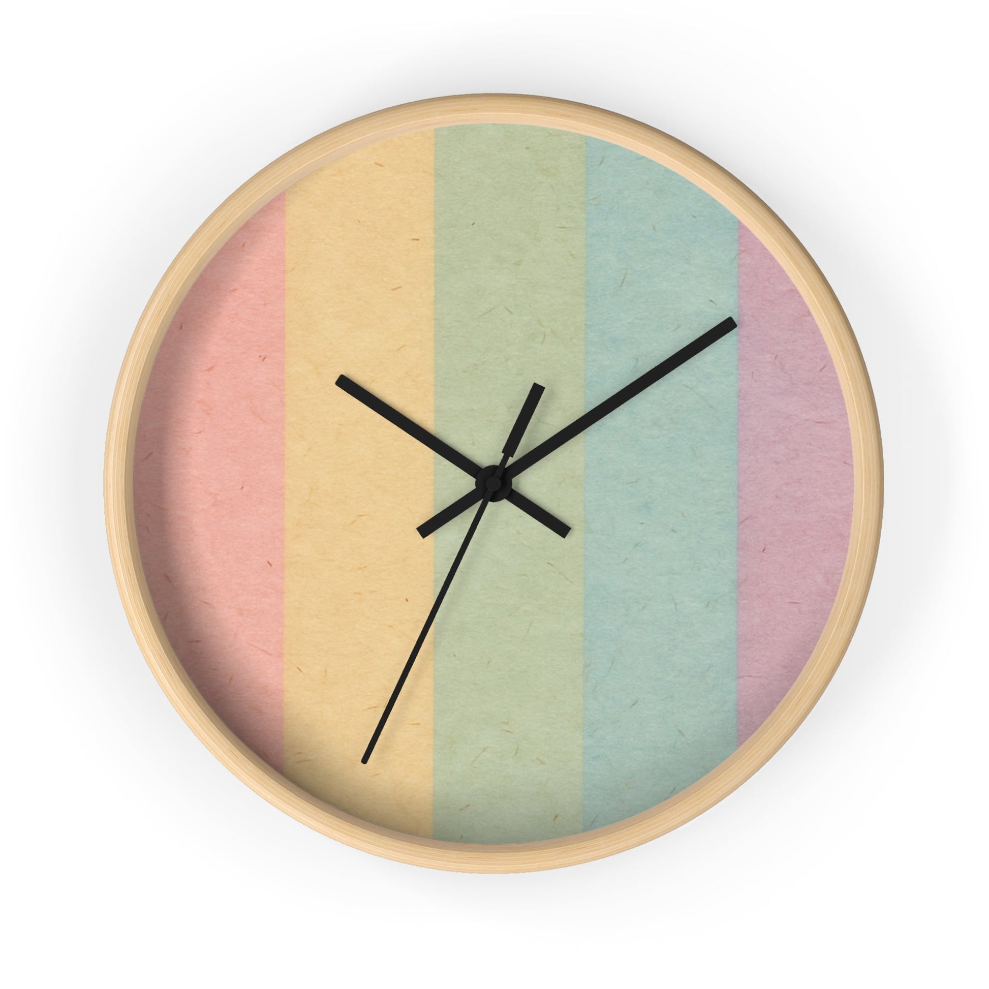 Colorblock Wall Clock, Artsulli - Art is Long, Life is Short, Home Decor, Color, Wooden Base, Hands, Black, Size, 10", 11506874159098771600