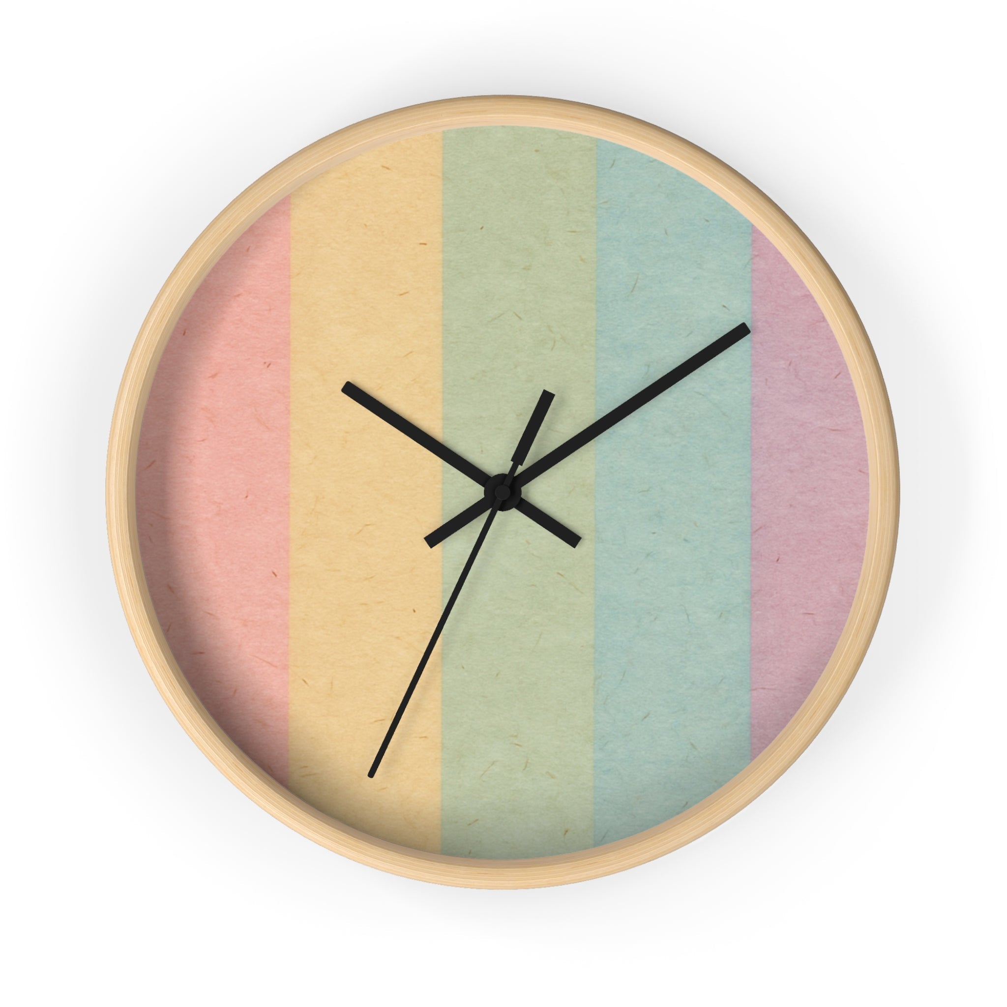 Colorblock Wall Clock, Artsulli - Art is Long, Life is Short, Home Decor, Color, Wooden Base, Hands, Black, Size, 10", 11506874159098771600