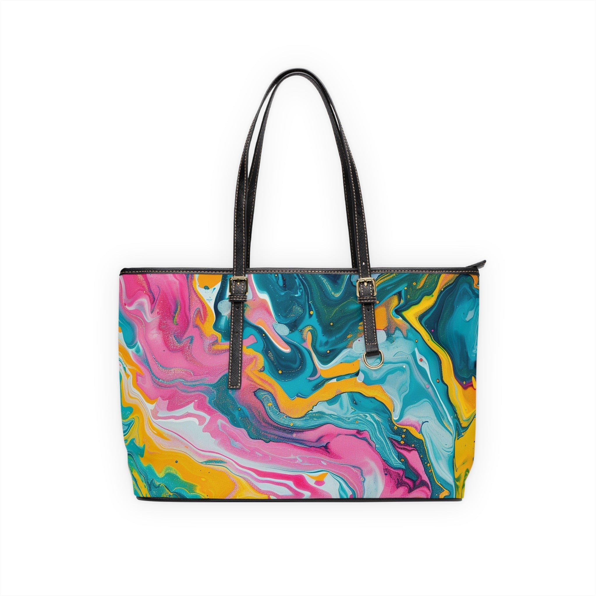 Printify Colorful Abstract Art PU Leather Shoulder Bag 2025
