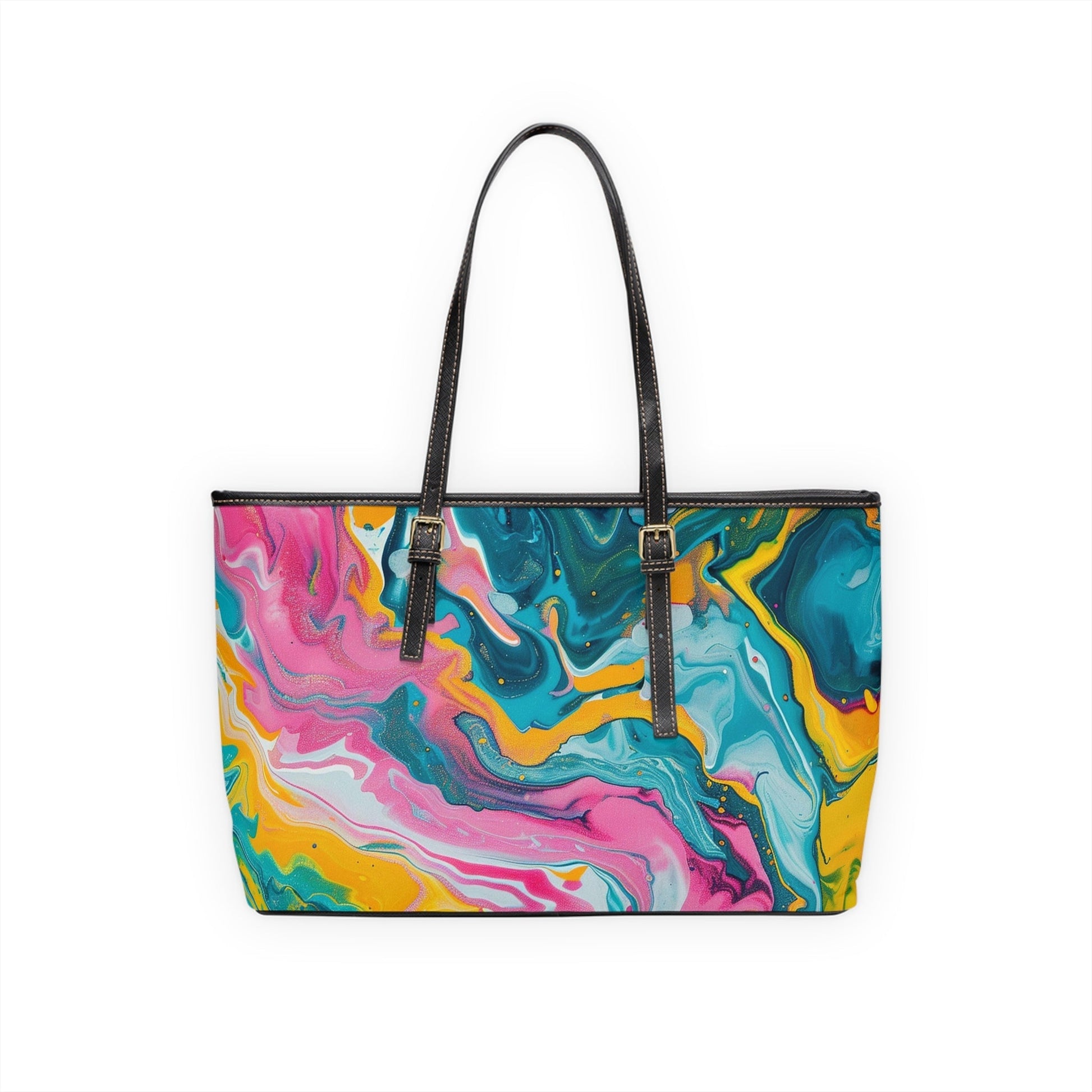 Printify Colorful Abstract Art PU Leather Shoulder Bag 2025