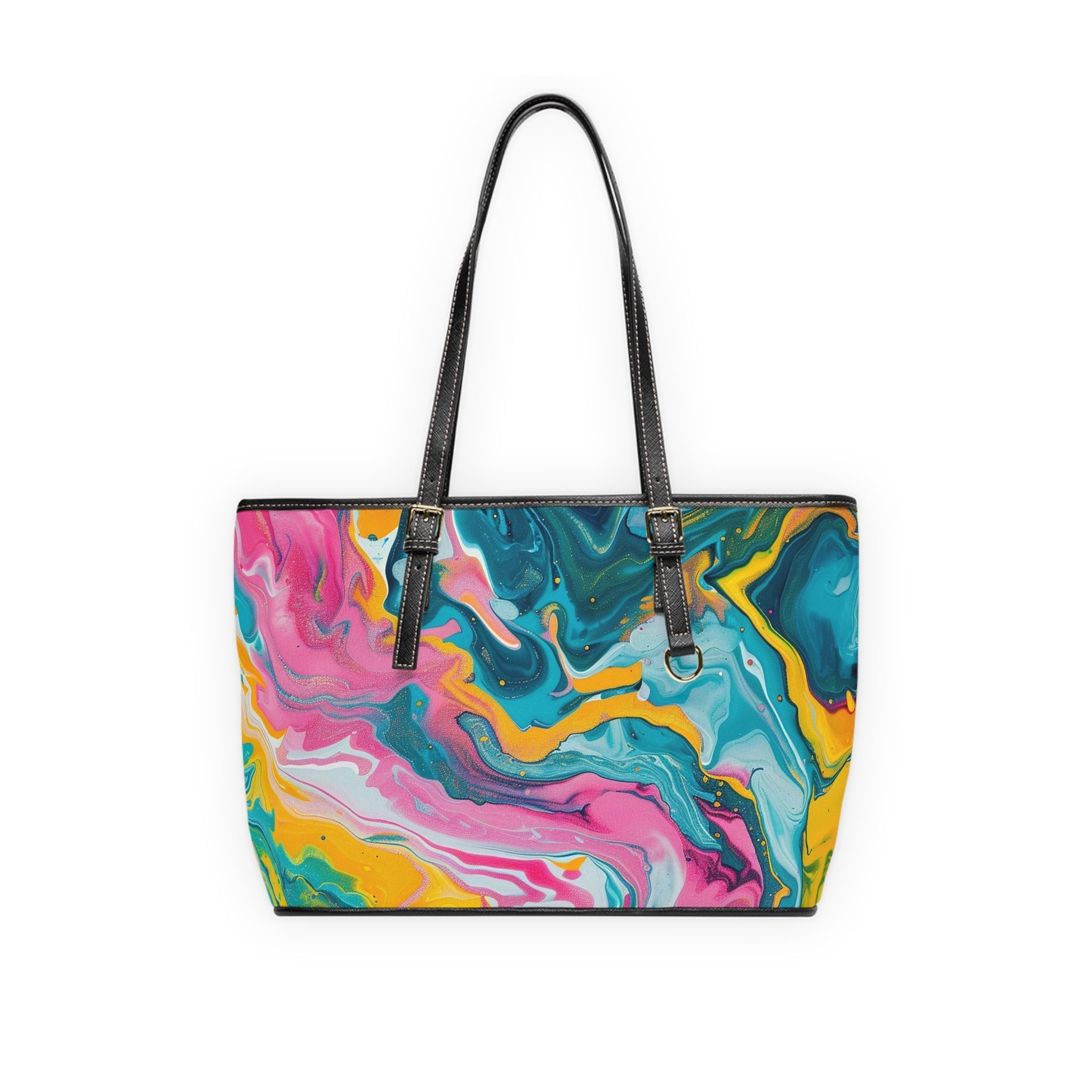 Printify Colorful Abstract Art PU Leather Shoulder Bag 2025