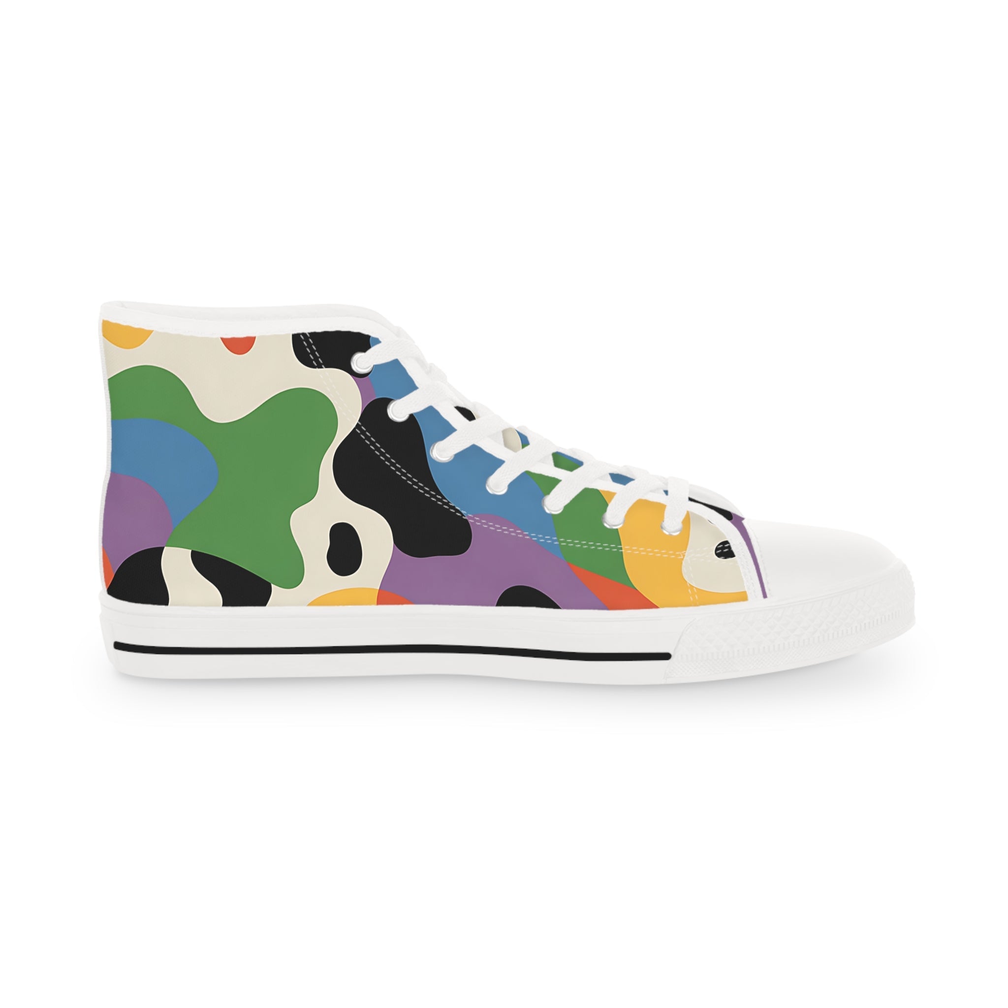 Colorful Abstract Canvas High-Top Sneakers, Artsulli - Art is Long, Life is Short, Shoes, , , , , , , 
