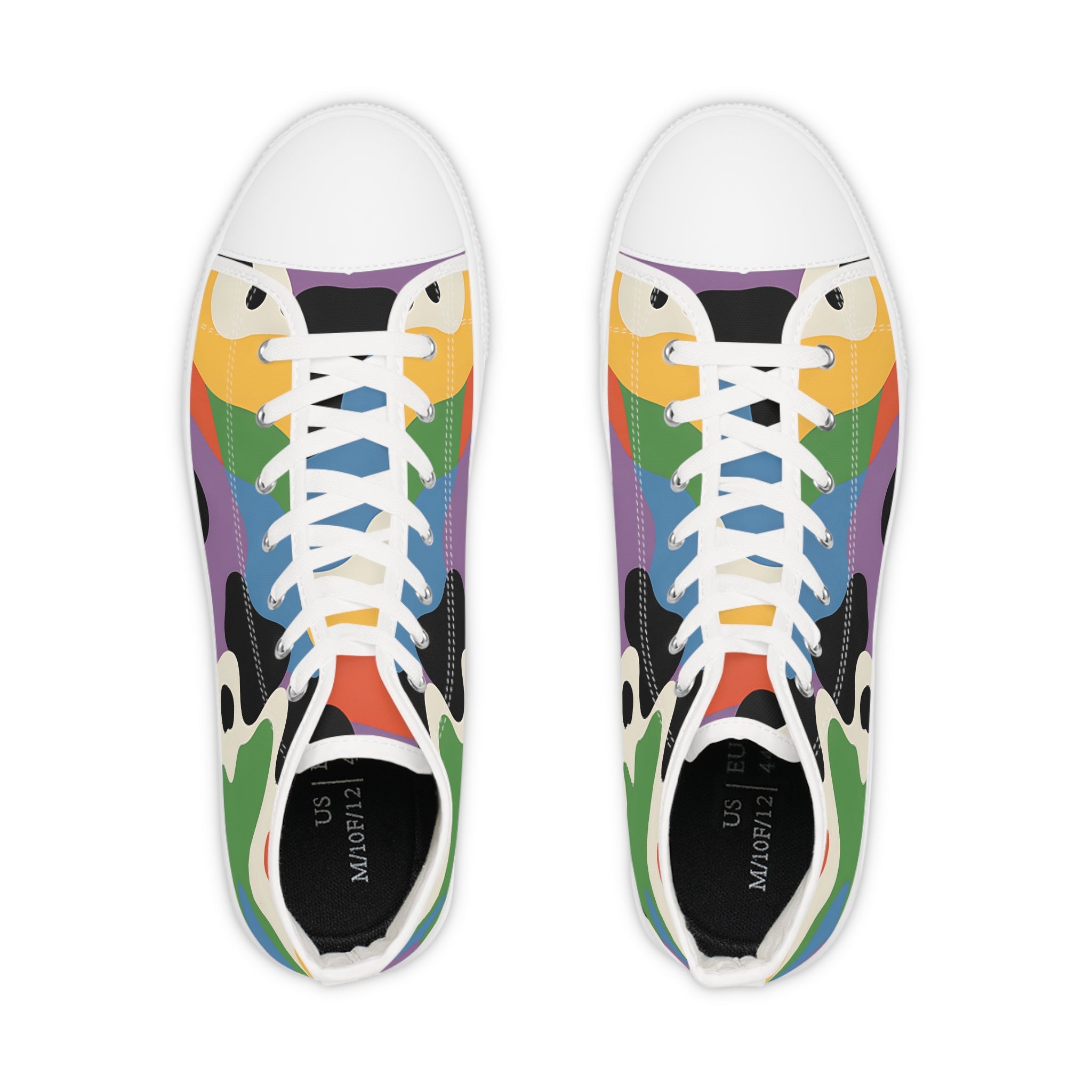 Colorful Abstract Canvas High-Top Sneakers, Artsulli - Art is Long, Life is Short, Shoes, , , , , , , 