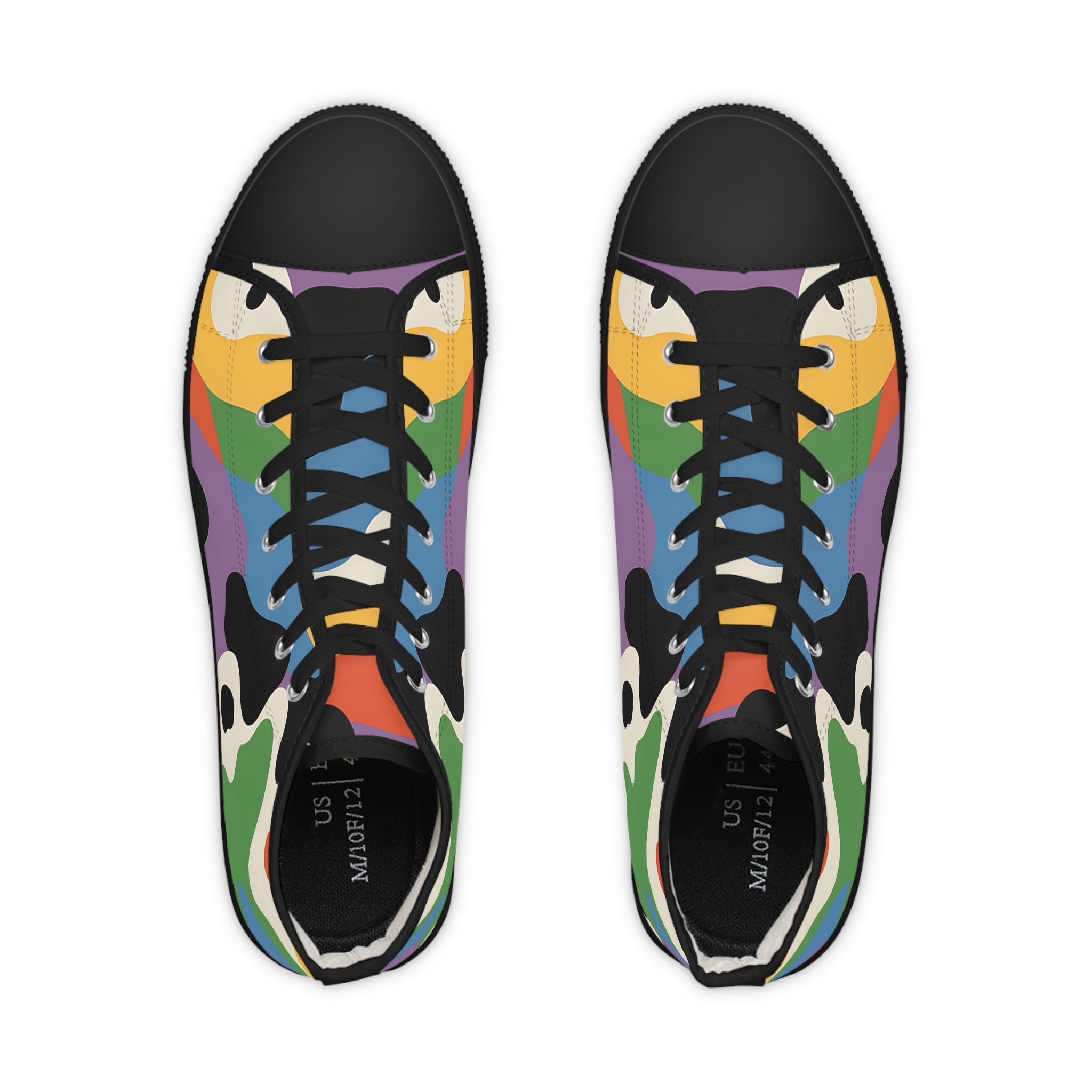 Colorful Abstract Canvas High-Top Sneakers, Artsulli - Art is Long, Life is Short, Shoes, , , , , , , 