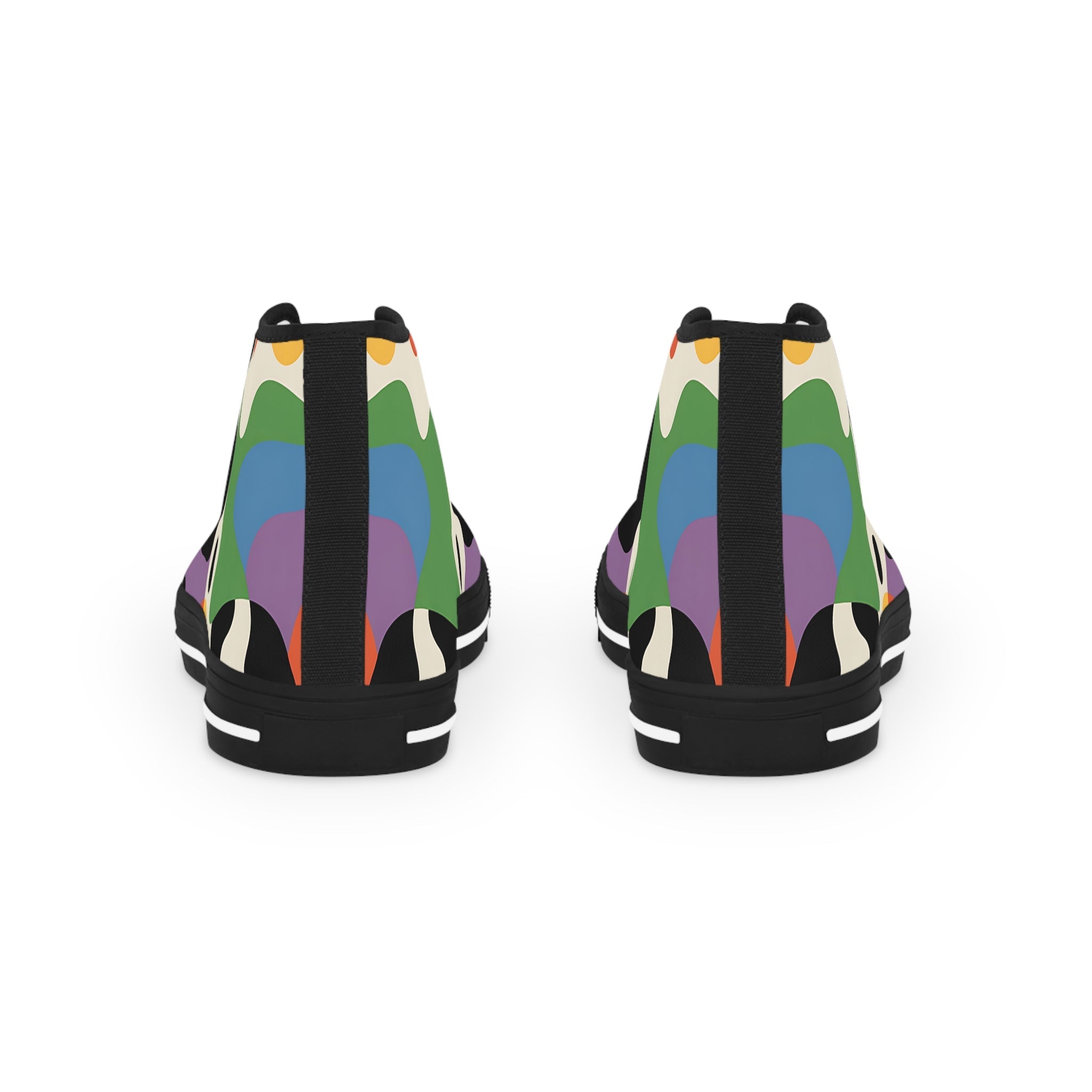 Colorful Abstract Canvas High-Top Sneakers, Artsulli - Art is Long, Life is Short, Shoes, , , , , , , 
