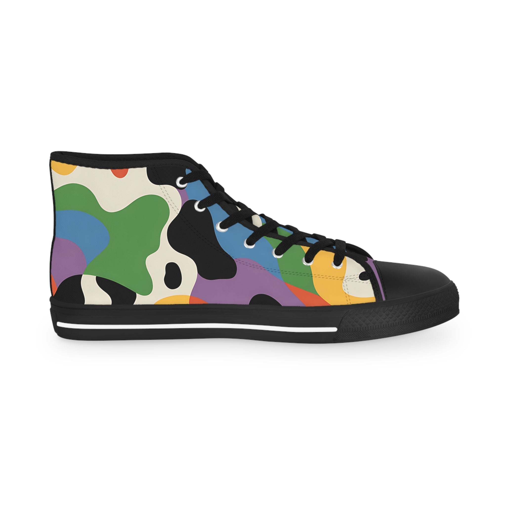 Colorful Abstract Canvas High-Top Sneakers, Artsulli - Art is Long, Life is Short, Shoes, , , , , , , 