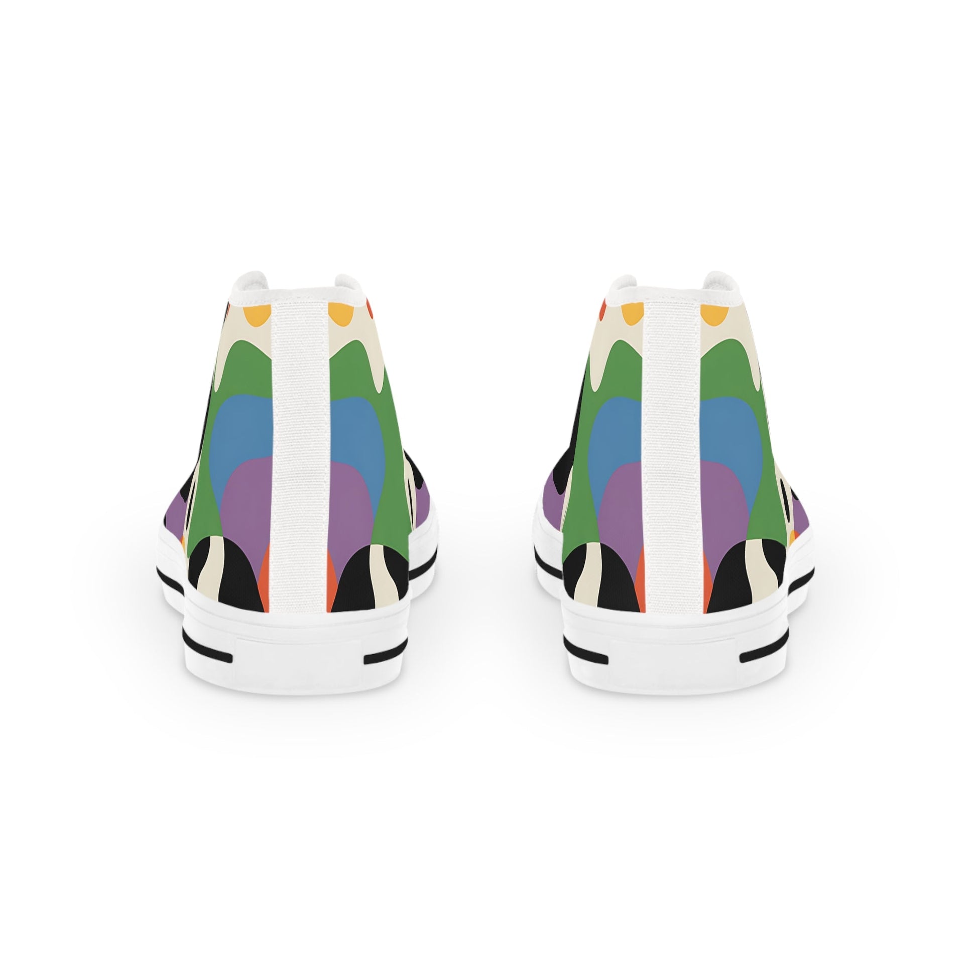 Colorful Abstract Canvas High-Top Sneakers, Artsulli - Art is Long, Life is Short, Shoes, , , , , , , 