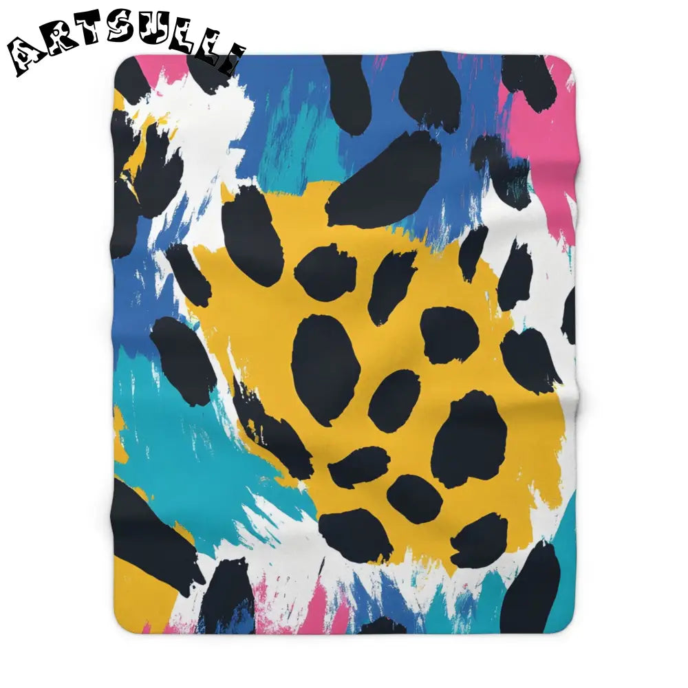 Colorful Abstract Cozy Fleece Blanket, Artsulli - Art is Long, Life is Short, Home Decor, Size, 60" × 80", , , , , 21720224614622791402