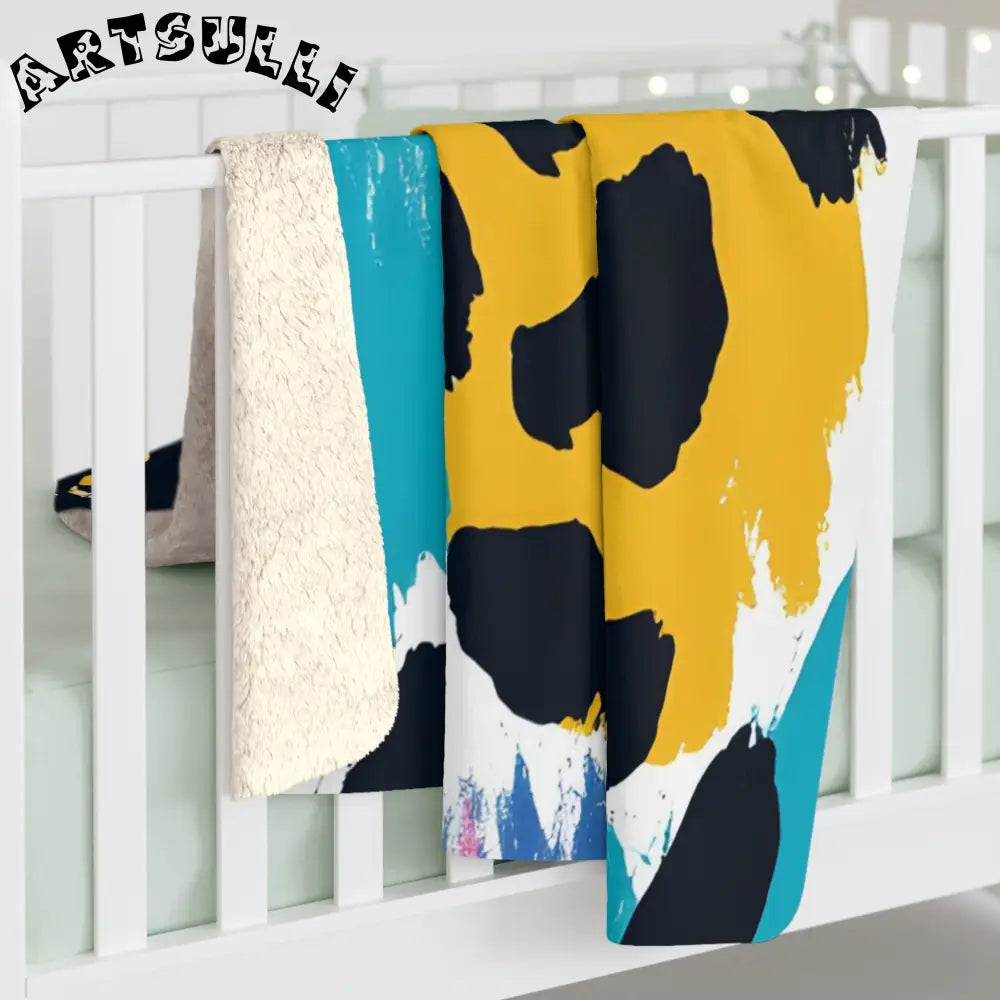 Colorful Abstract Cozy Fleece Blanket, Artsulli - Art is Long, Life is Short, Home Decor, , , , , , , 