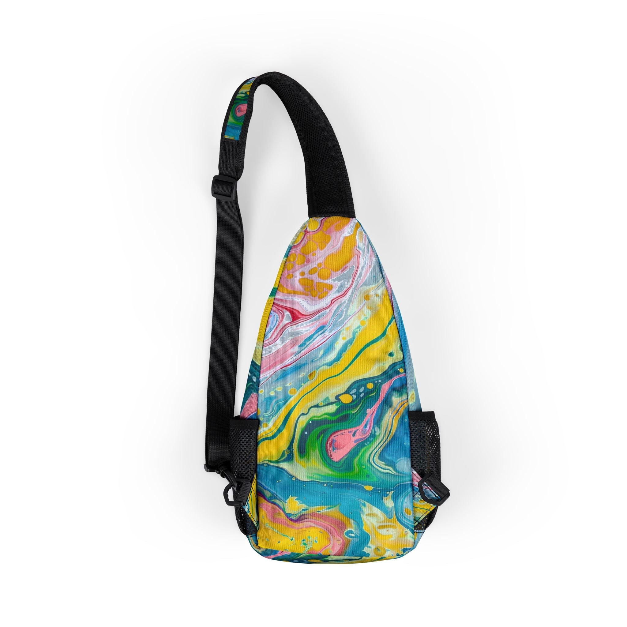 Colorful Abstract Customizable Chest Bag, Artsulli - Art is Long, Life is Short, Bags, , , , , , , 