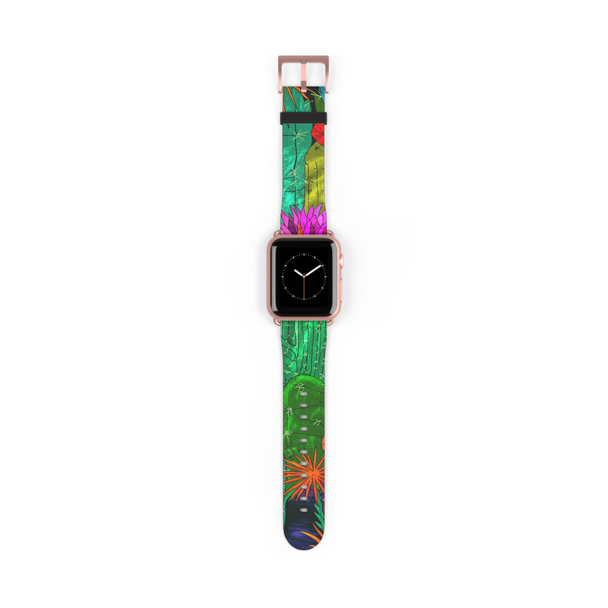 Colorful Abstract Faux Leather Apple Watch Band, Artsulli - Art is Long, Life is Short, Accessories, Size, 38 - 41 mm, Color, Rose Gold Matte, , , 20617849338525703124