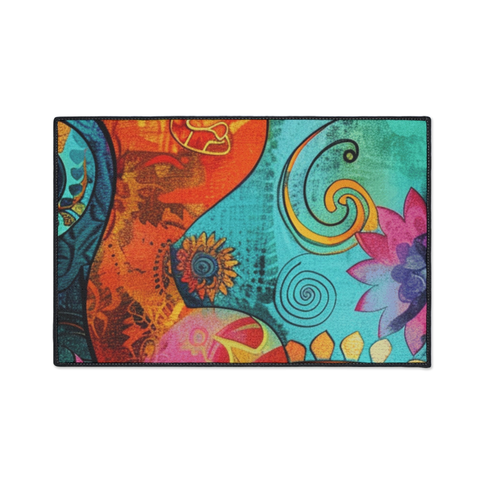 Colorful Abstract Floral Area Rug, Artsulli - Art is Long, Life is Short, Home Decor, Size, 18" × 27", , , , , 42641007109999328418