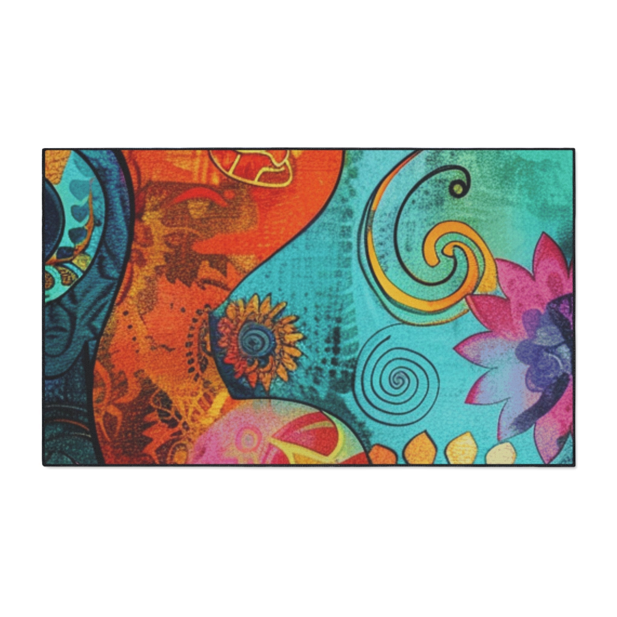 Colorful Abstract Floral Area Rug, Artsulli - Art is Long, Life is Short, Home Decor, Size, 36" × 60", , , , , 89544760113831746938
