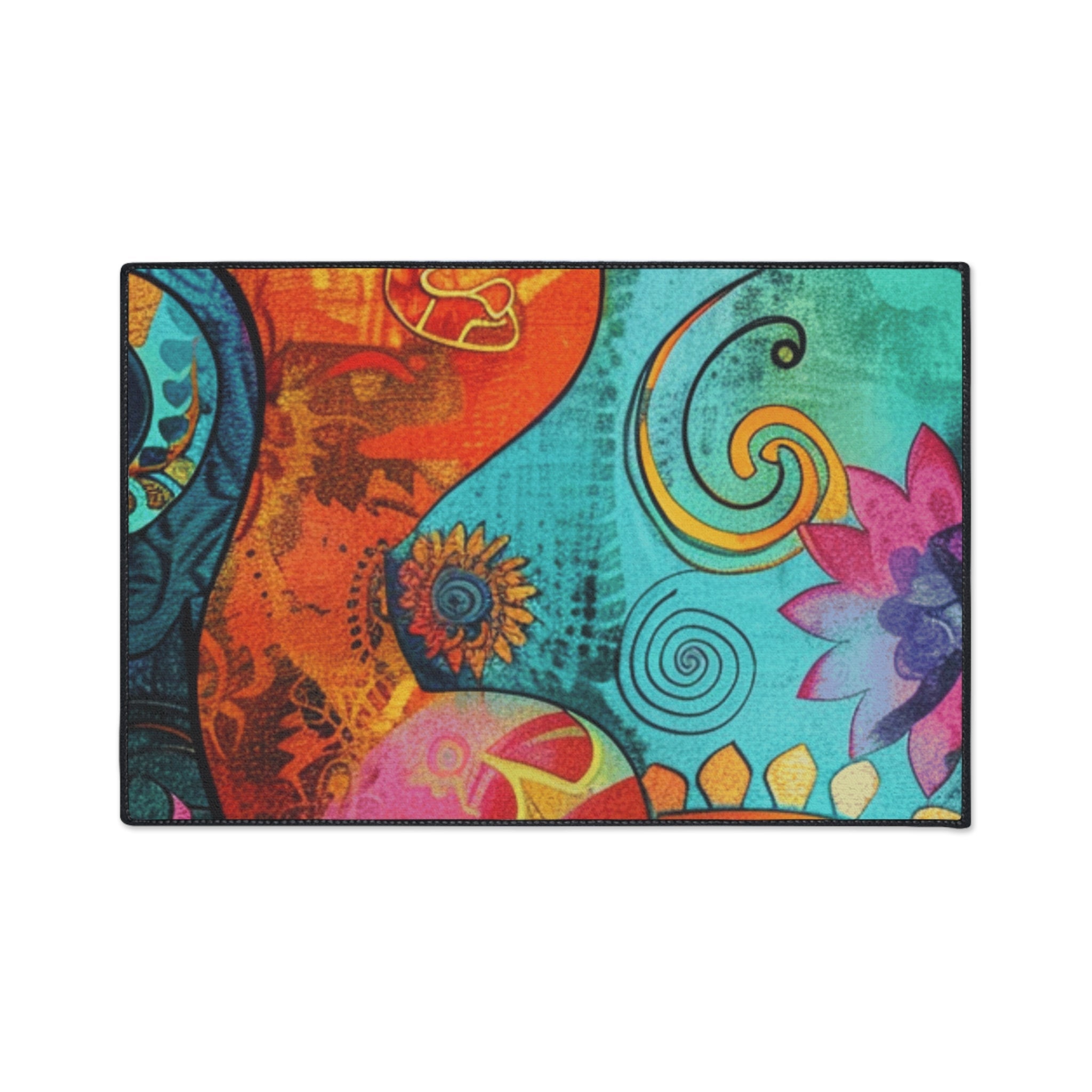 Colorful Abstract Floral Area Rug, Artsulli - Art is Long, Life is Short, Home Decor, Size, 24" × 36", , , , , 28697664317099256341