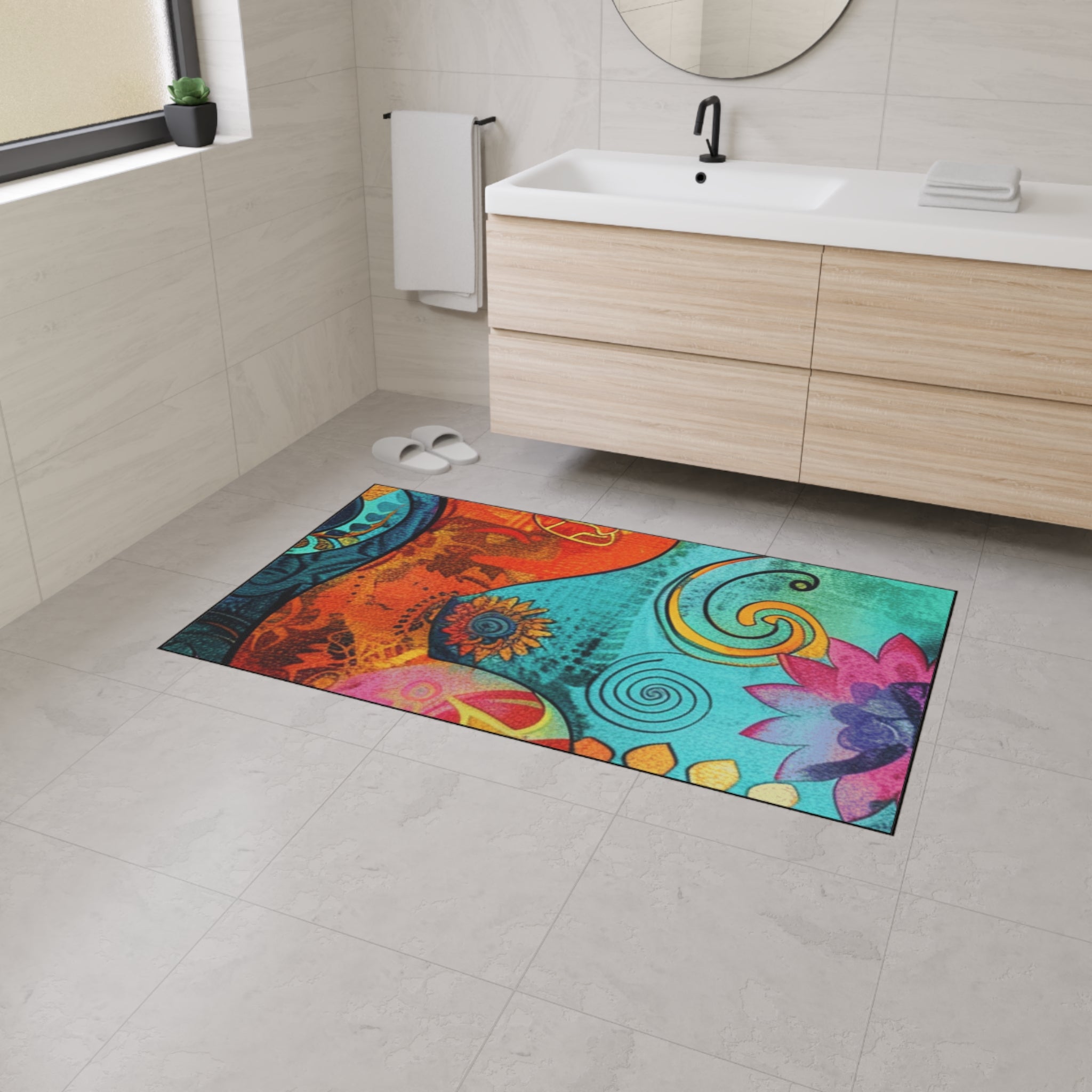 Colorful Abstract Floral Area Rug, Artsulli - Art is Long, Life is Short, Home Decor, , , , , , , 