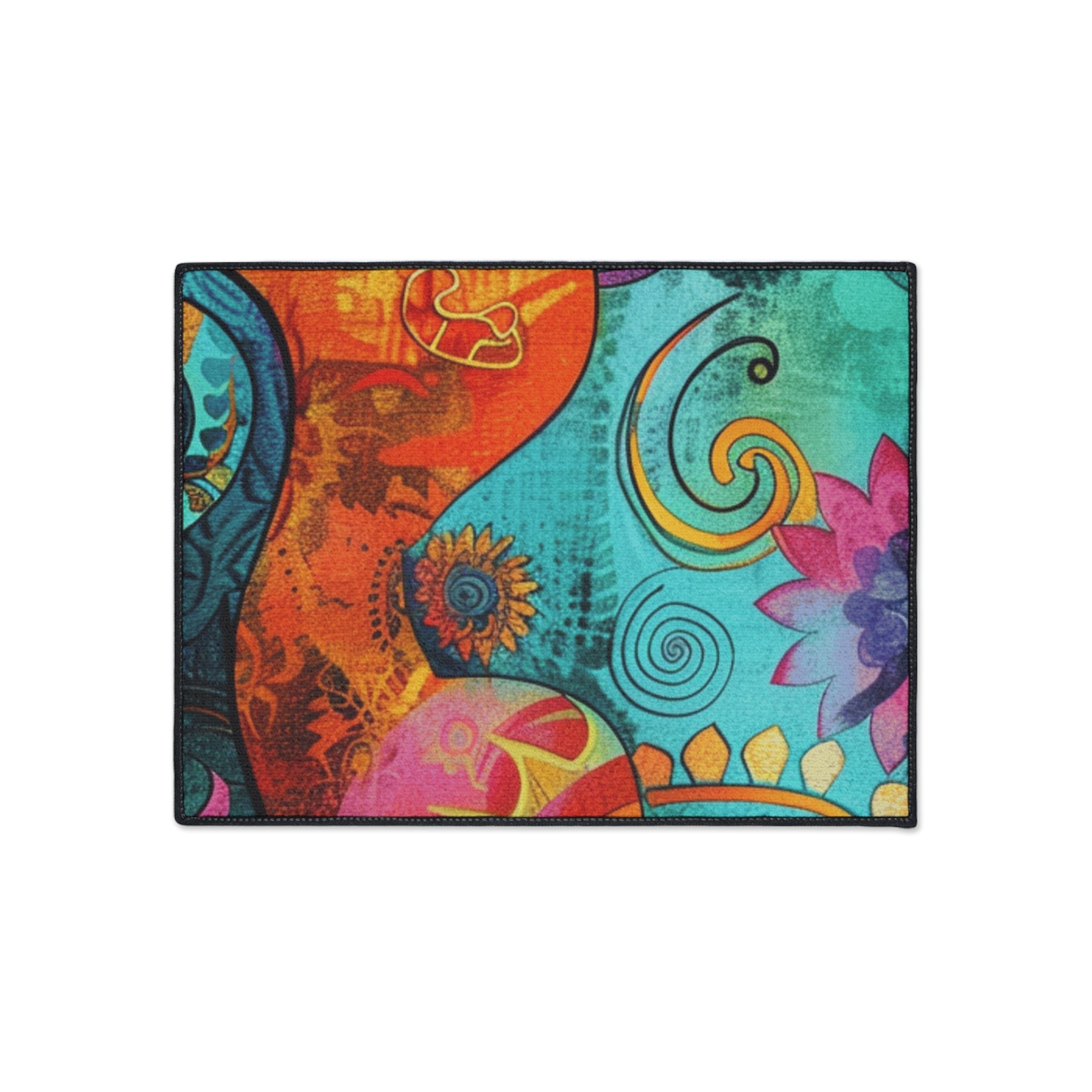 Colorful Abstract Floral Area Rug, Artsulli - Art is Long, Life is Short, Home Decor, Size, 18" × 24", , , , , 33389588884191184630