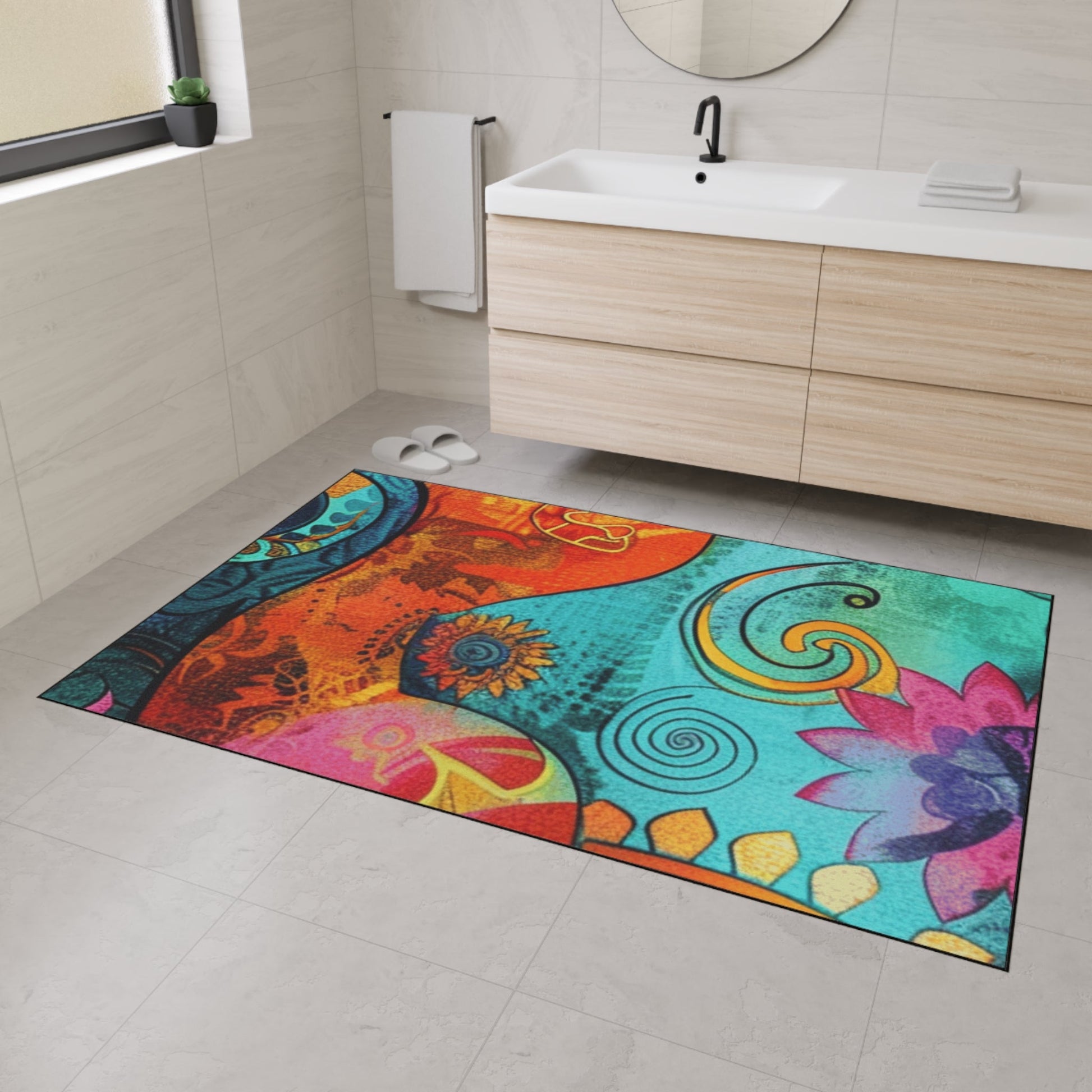 Colorful Abstract Floral Area Rug, Artsulli - Art is Long, Life is Short, Home Decor, , , , , , , 