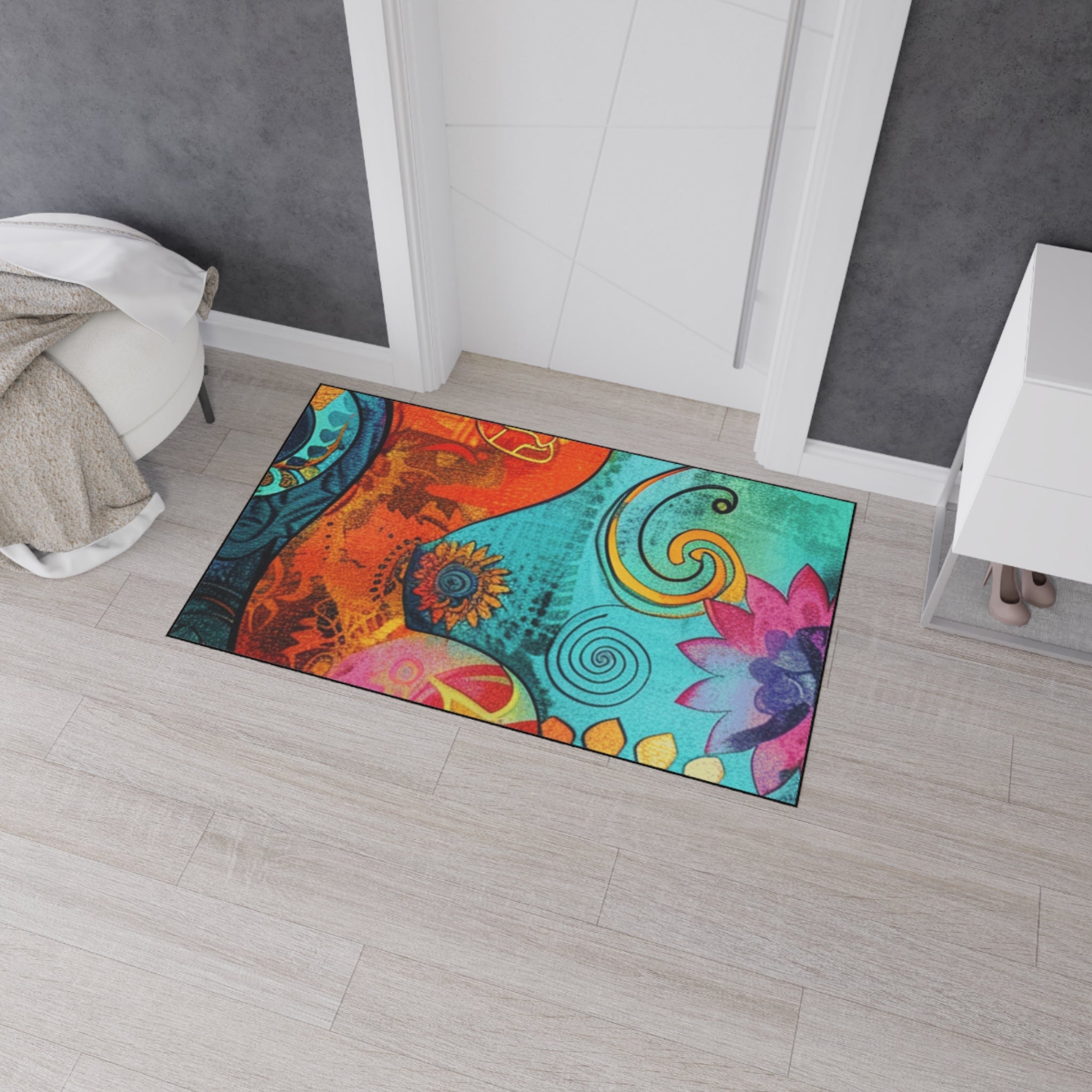 Colorful Abstract Floral Area Rug, Artsulli - Art is Long, Life is Short, Home Decor, , , , , , , 