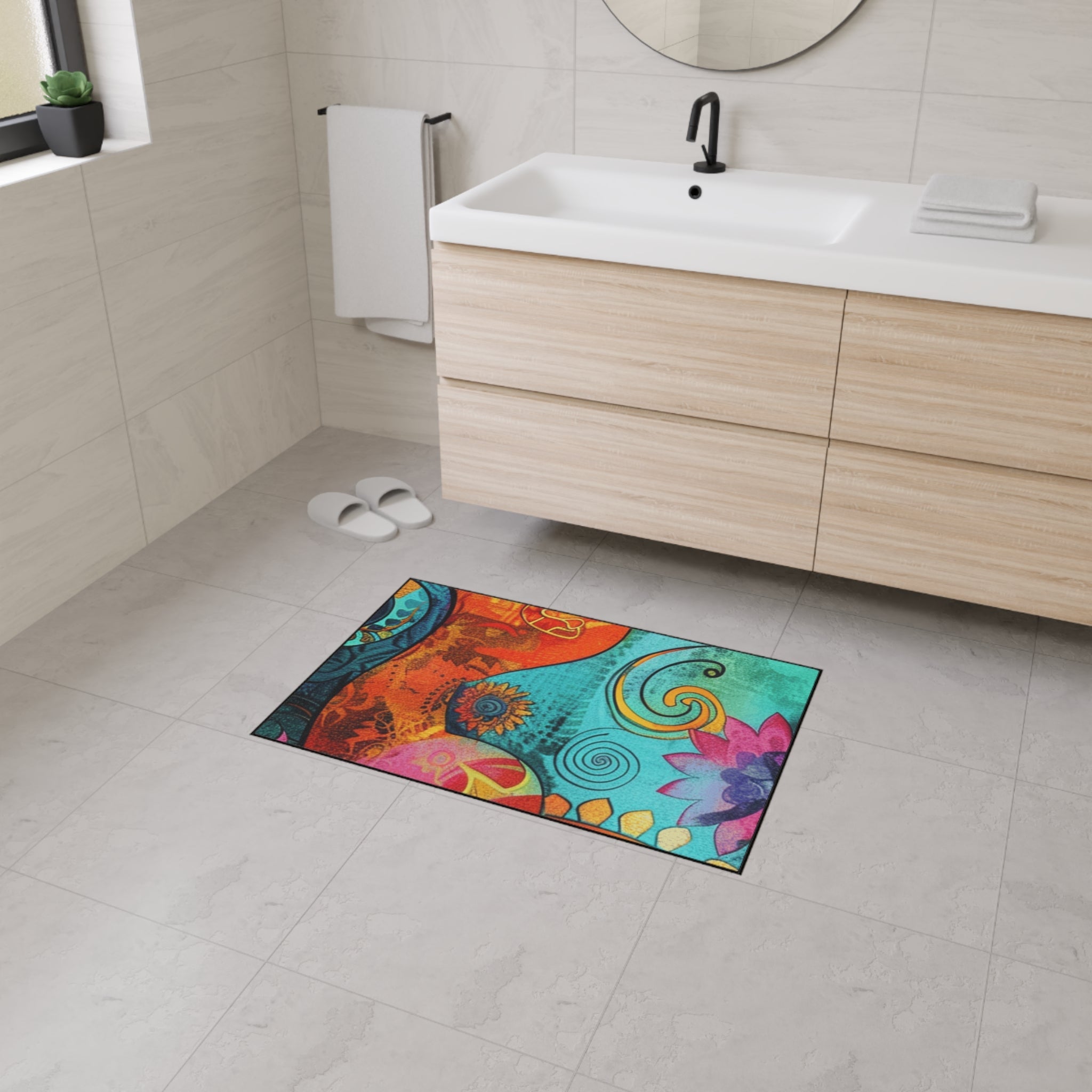 Colorful Abstract Floral Area Rug, Artsulli - Art is Long, Life is Short, Home Decor, , , , , , , 