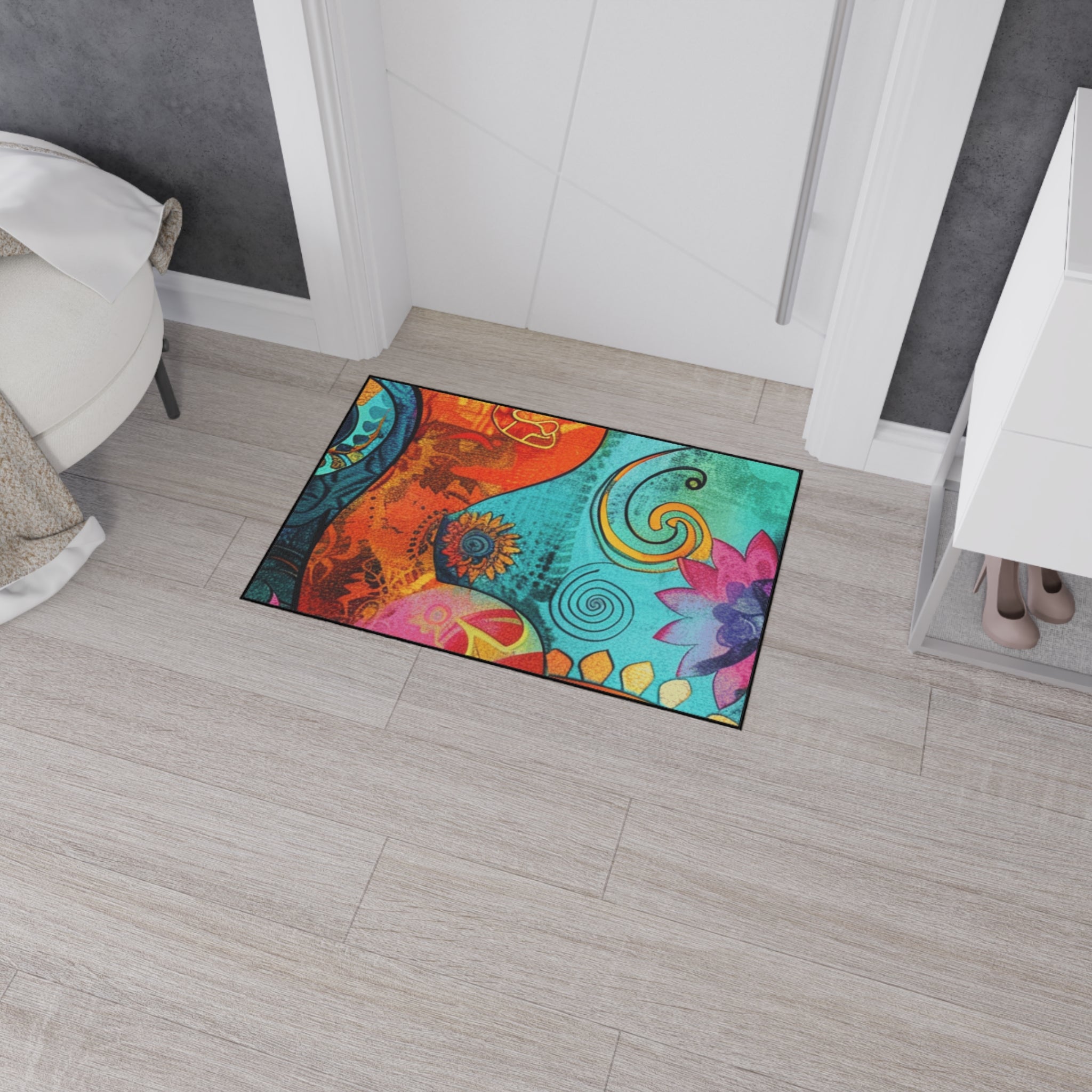 Colorful Abstract Floral Area Rug, Artsulli - Art is Long, Life is Short, Home Decor, , , , , , , 