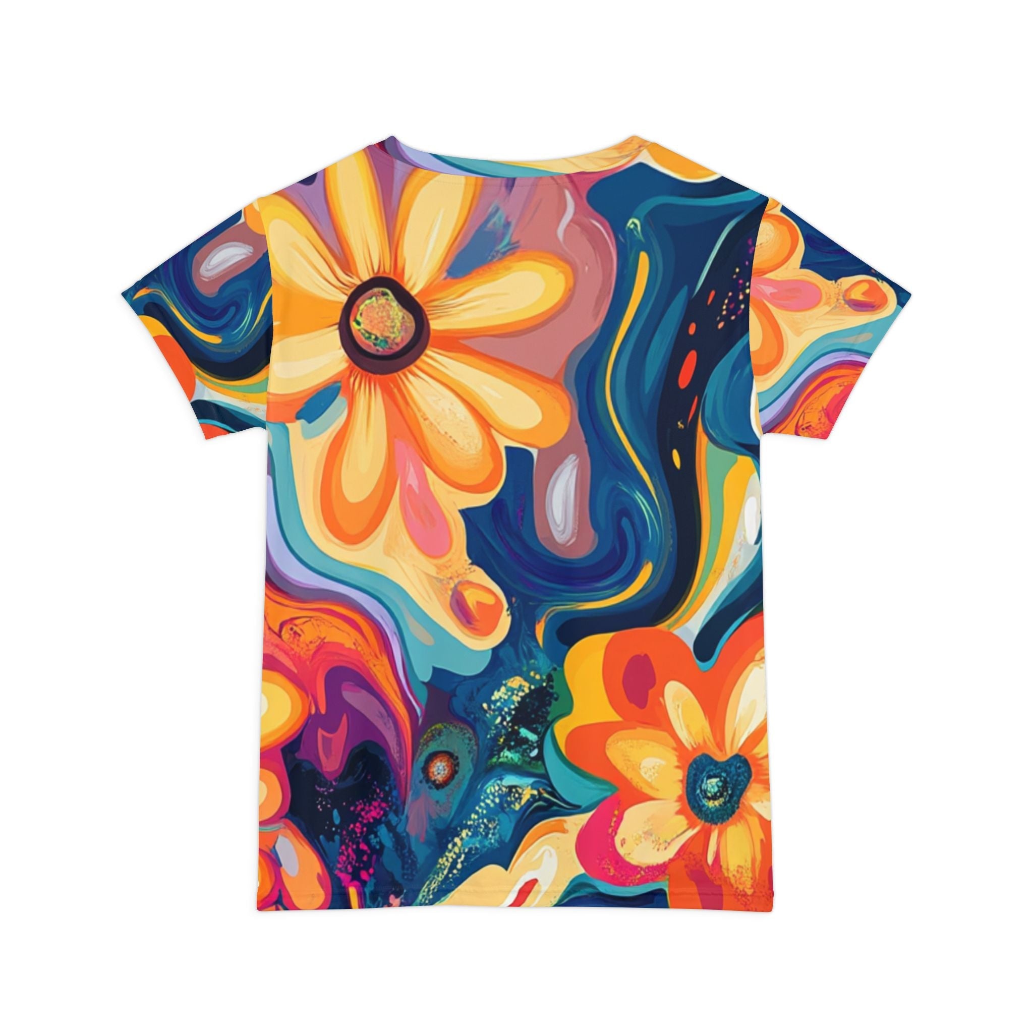 Colorful Abstract Floral T-Shirt, Artsulli - Art is Long, Life is Short, All Over Prints, , , , , , , 