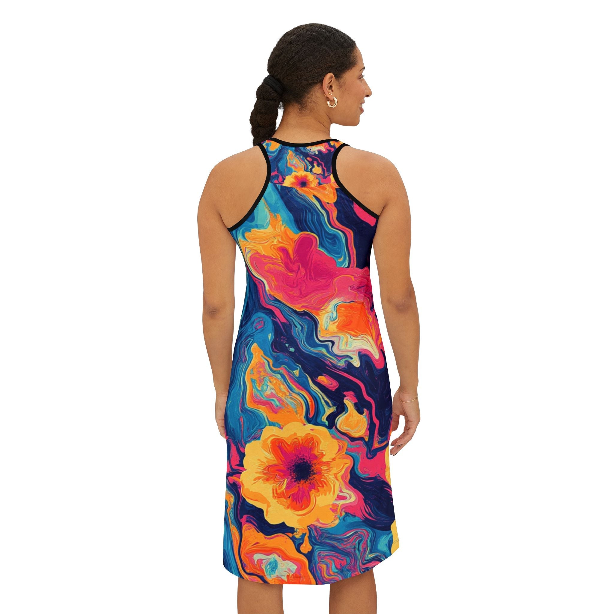 Colorful Abstract Floral Tank Dress, Artsulli - Art is Long, Life is Short, Tank Top, , , , , , , 