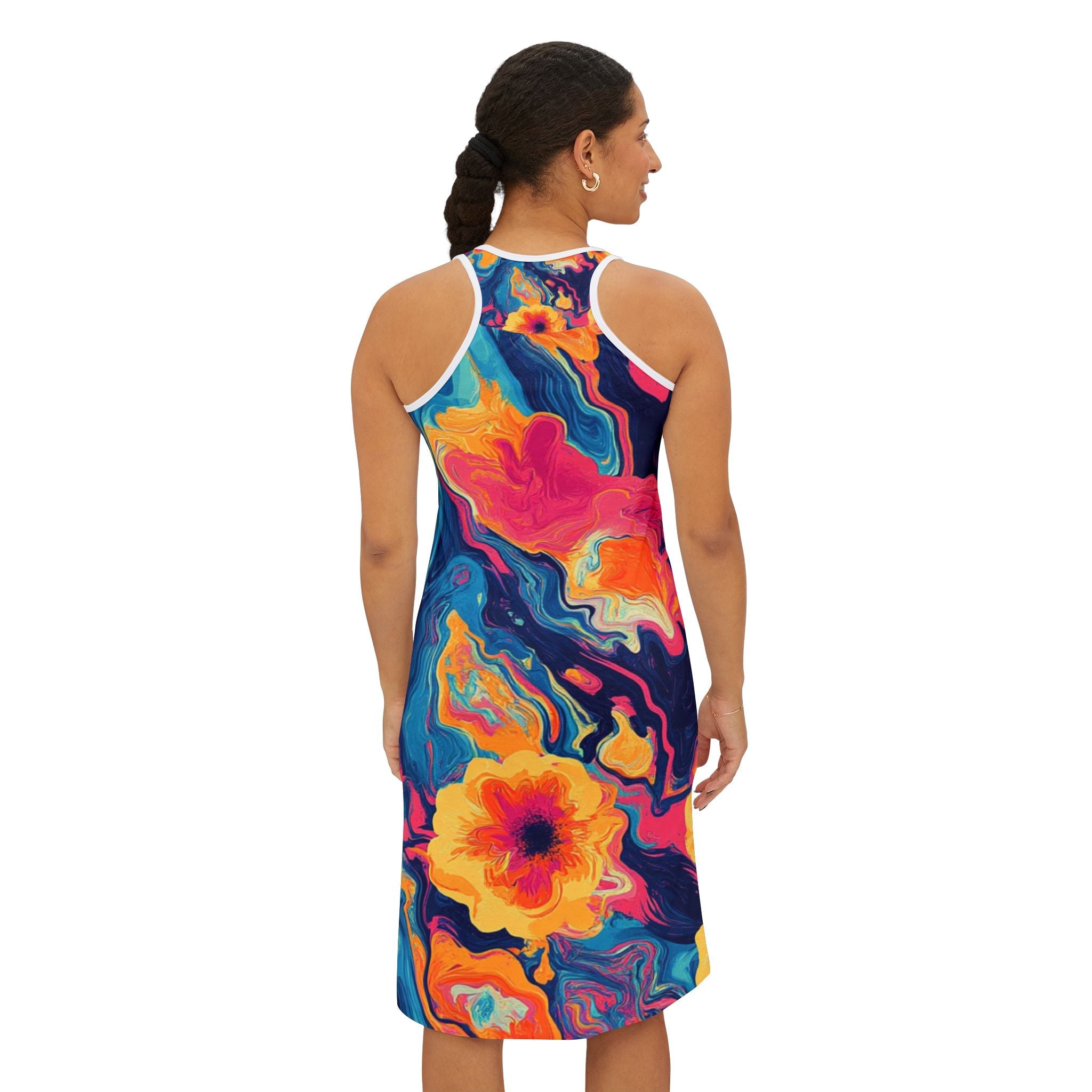 Colorful Abstract Floral Tank Dress, Artsulli - Art is Long, Life is Short, Tank Top, , , , , , , 