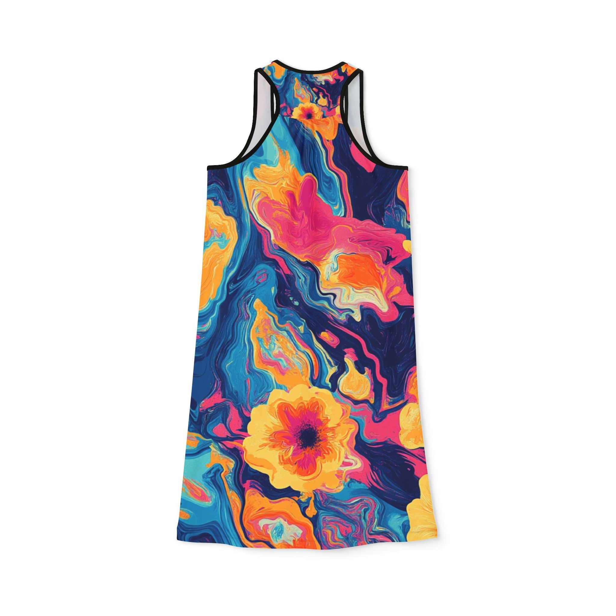 Colorful Abstract Floral Tank Dress, Artsulli - Art is Long, Life is Short, Tank Top, , , , , , , 
