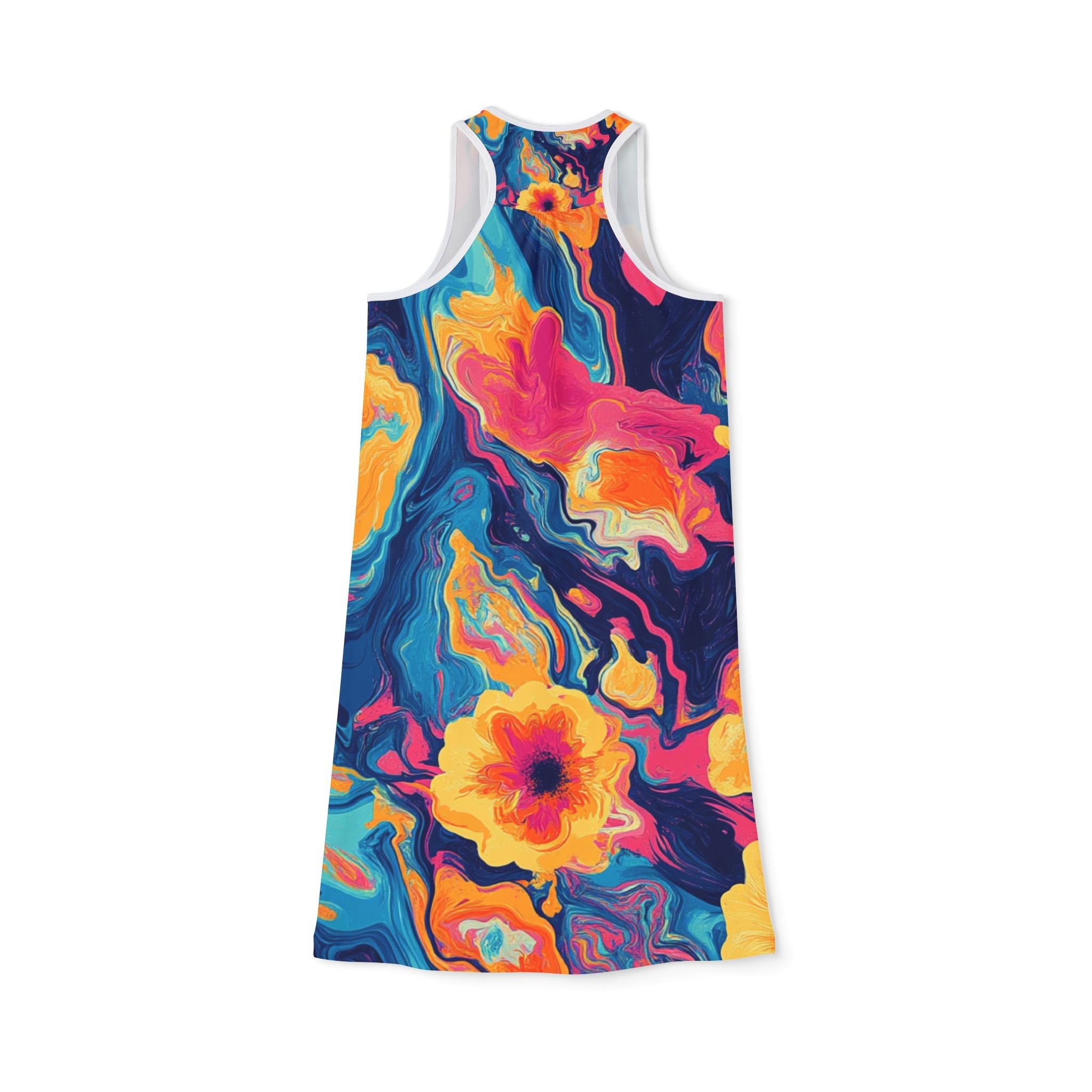 Colorful Abstract Floral Tank Dress, Artsulli - Art is Long, Life is Short, Tank Top, , , , , , , 