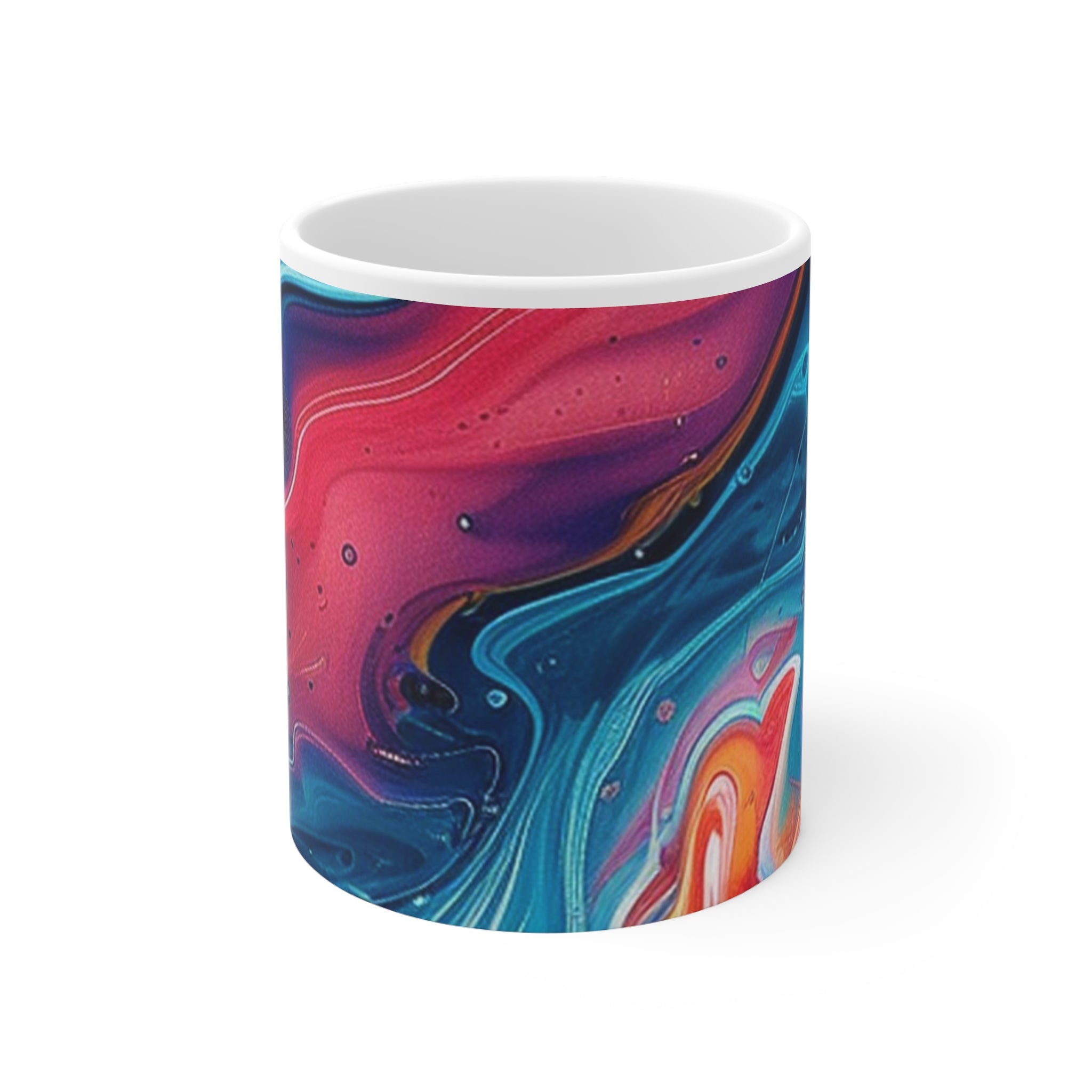Printify Colorful Abstract Fluid Art Mug 2025
