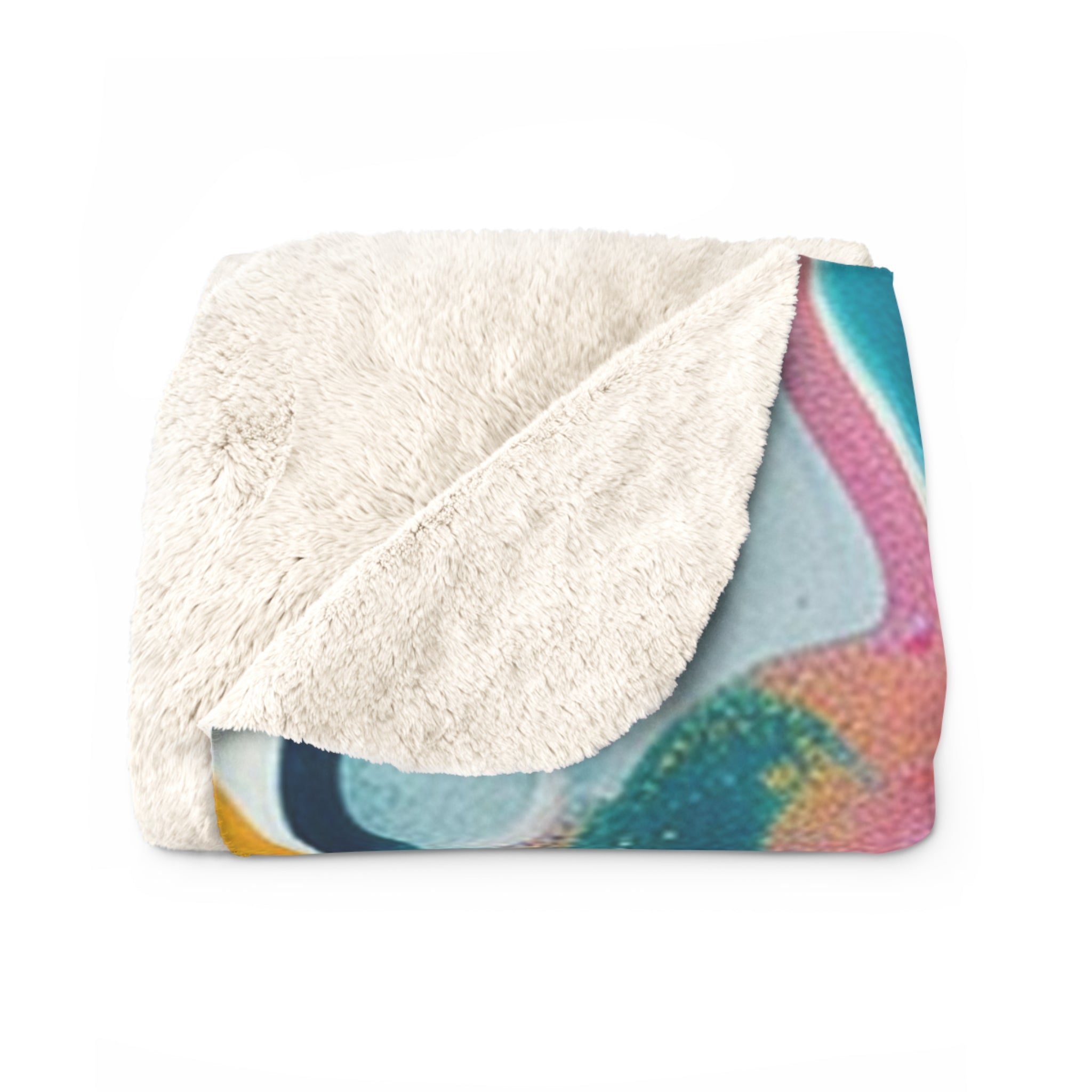 Colorful Abstract Fluid Art Sherpa Fleece Blanket, Artsulli - Art is Long, Life is Short, Home Decor, , , , , , , 