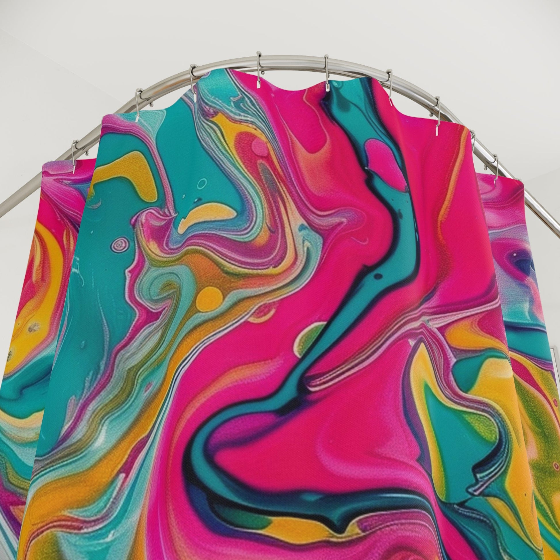 Colorful Abstract Fluid Art Shower Curtain, Artsulli - Art is Long, Life is Short, Home Decor, , , , , , , 