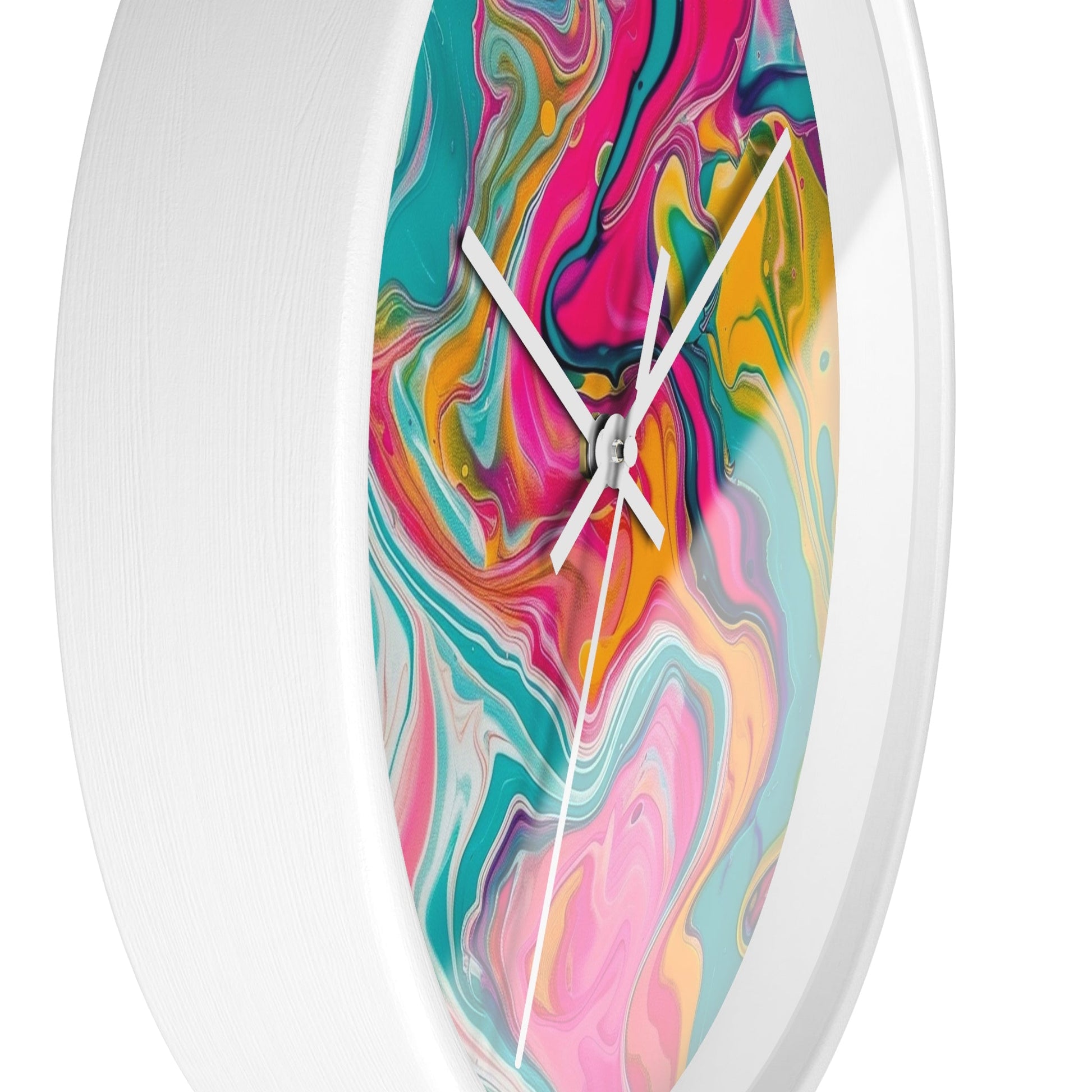 Colorful Abstract Fluid Art Wall Clock, Artsulli - Art is Long, Life is Short, Home Decor, , , , , , , 