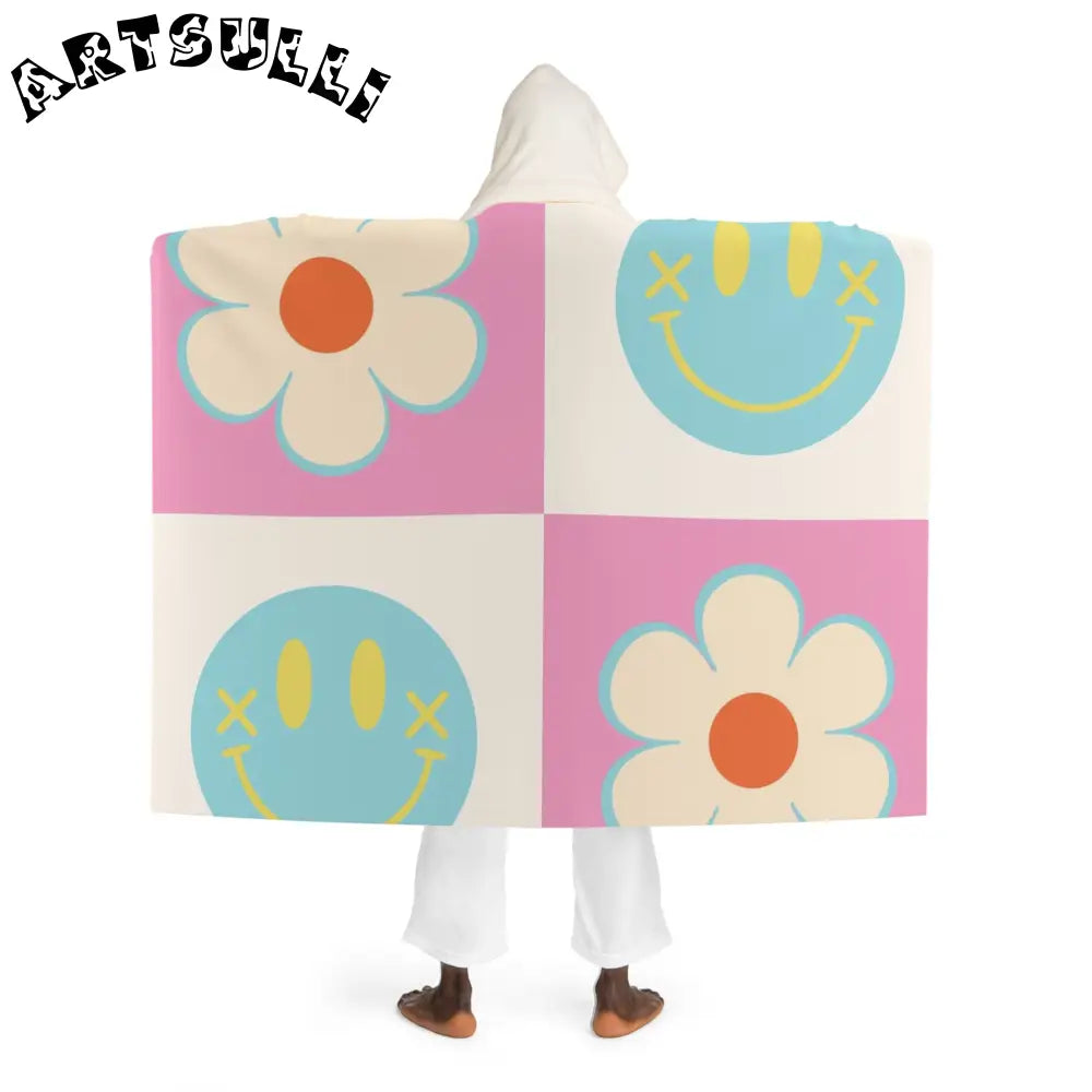 Colorful Abstract Hooded Sherpa Blanket, Artsulli - Art is Long, Life is Short, All Over Prints, , , , , , , 