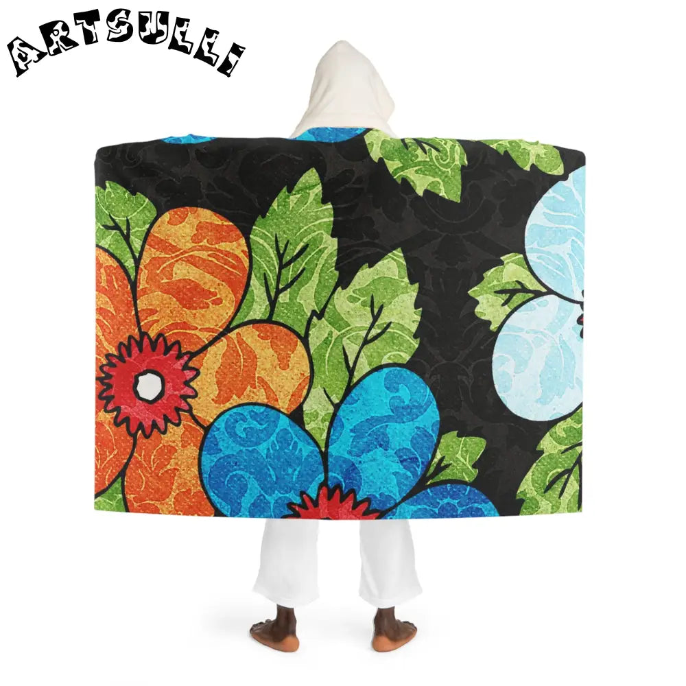 Colorful Abstract Hooded Sherpa Blanket, Artsulli - Art is Long, Life is Short, All Over Prints, , , , , , , 