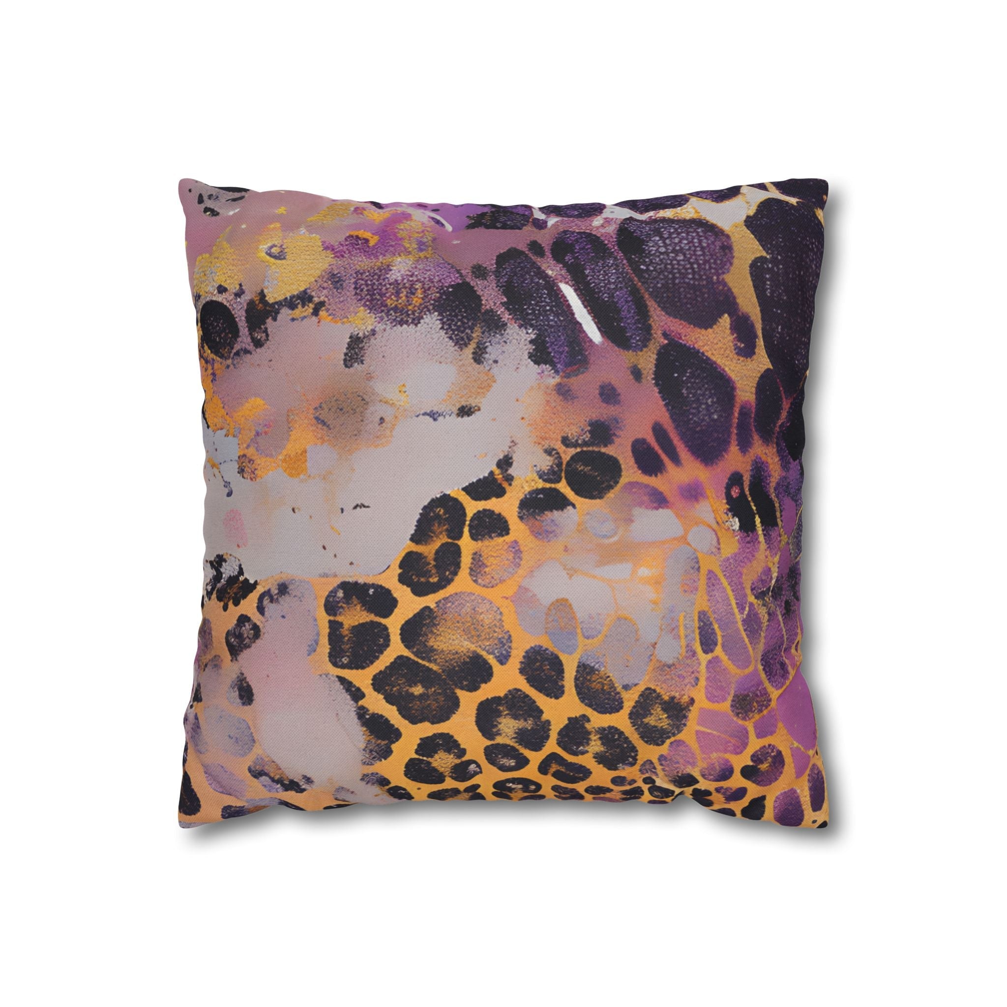 Colorful Abstract Leopard Throw Pillow, Artsulli - Art is Long, Life is Short, Home Decor, Size, 14" × 14", , , , , 27071547493872490540