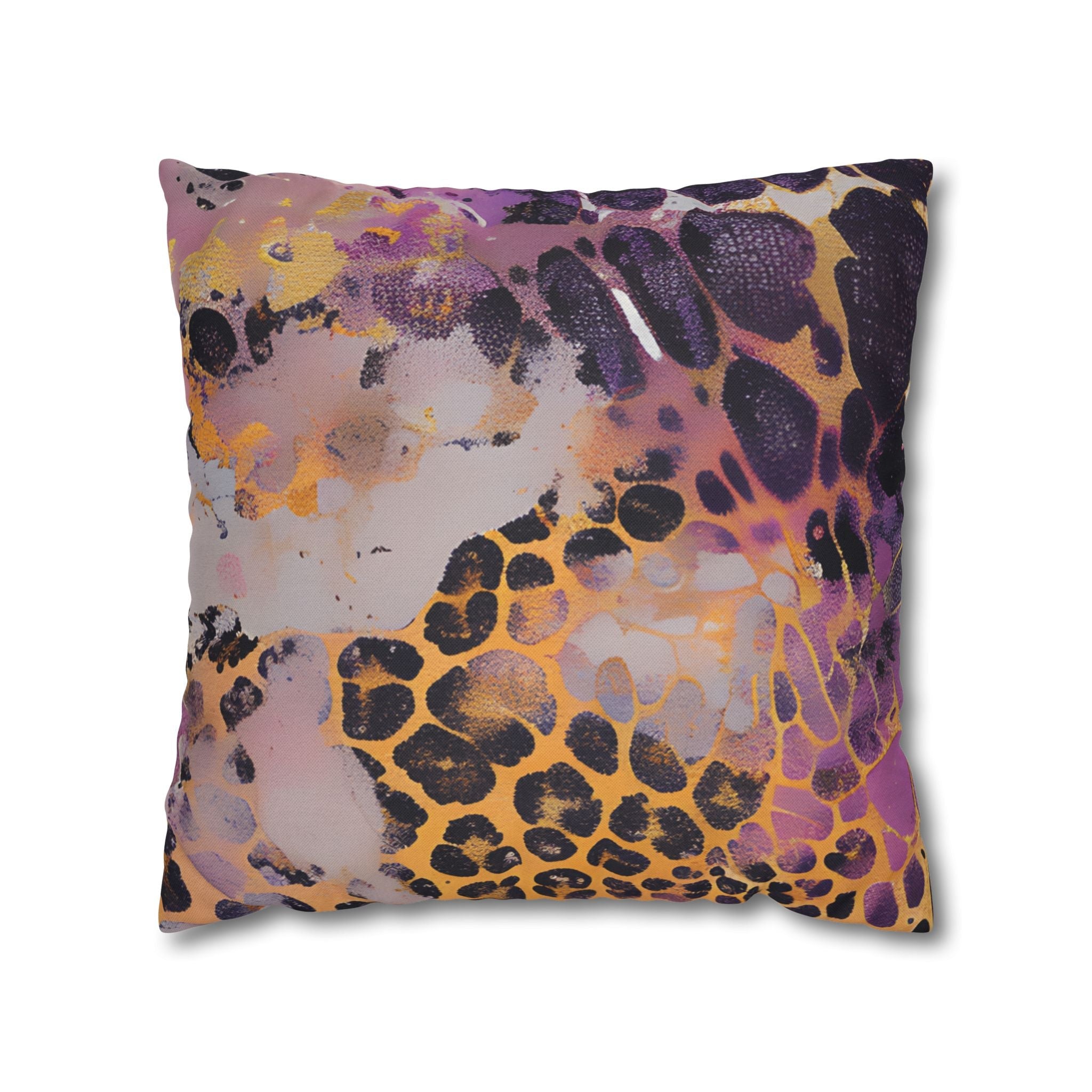 Colorful Abstract Leopard Throw Pillow, Artsulli - Art is Long, Life is Short, Home Decor, Size, 18" × 18", , , , , 24305614452139325346