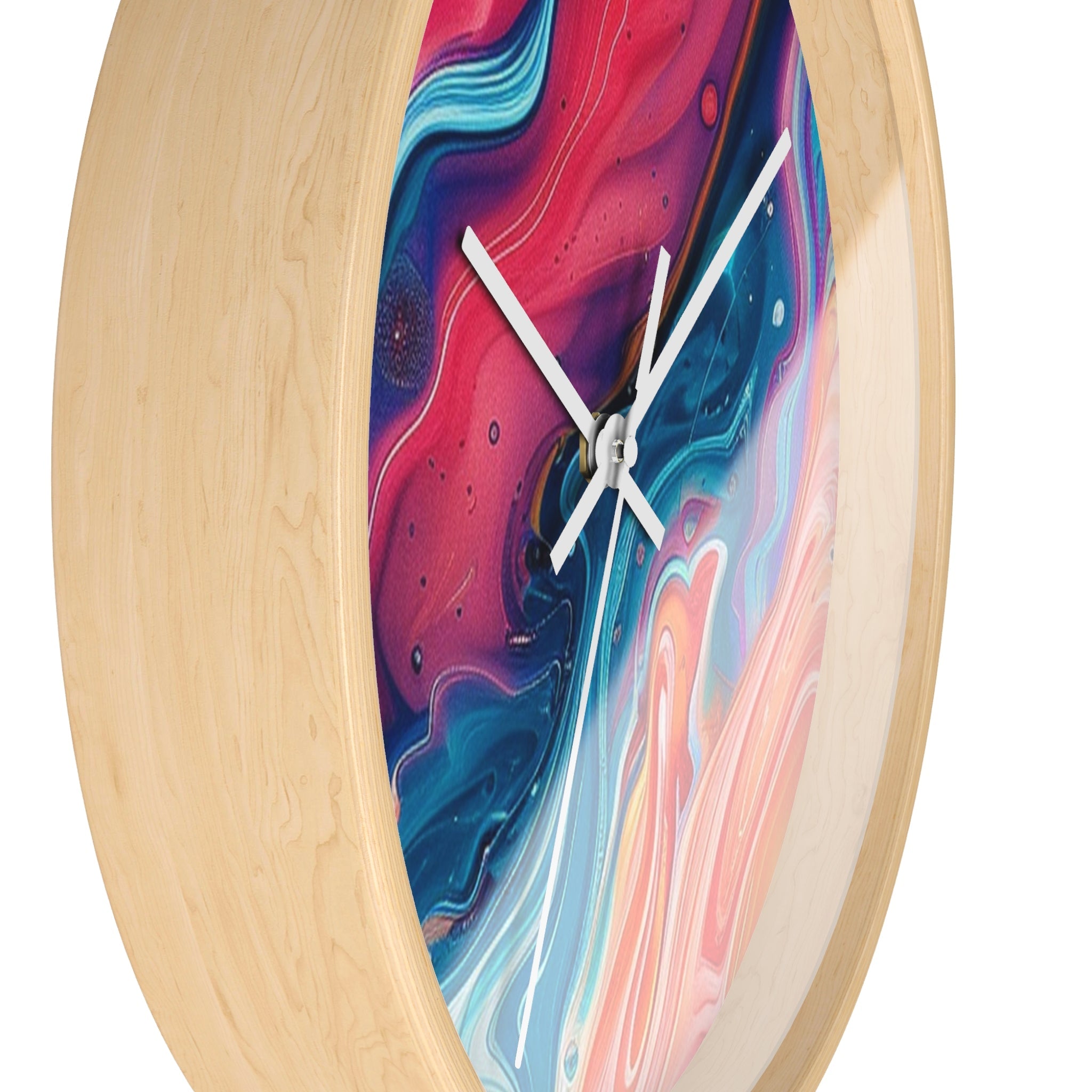 Colorful Abstract Liquid Art Wall Clock, Artsulli - Art is Long, Life is Short, Home Decor, , , , , , , 