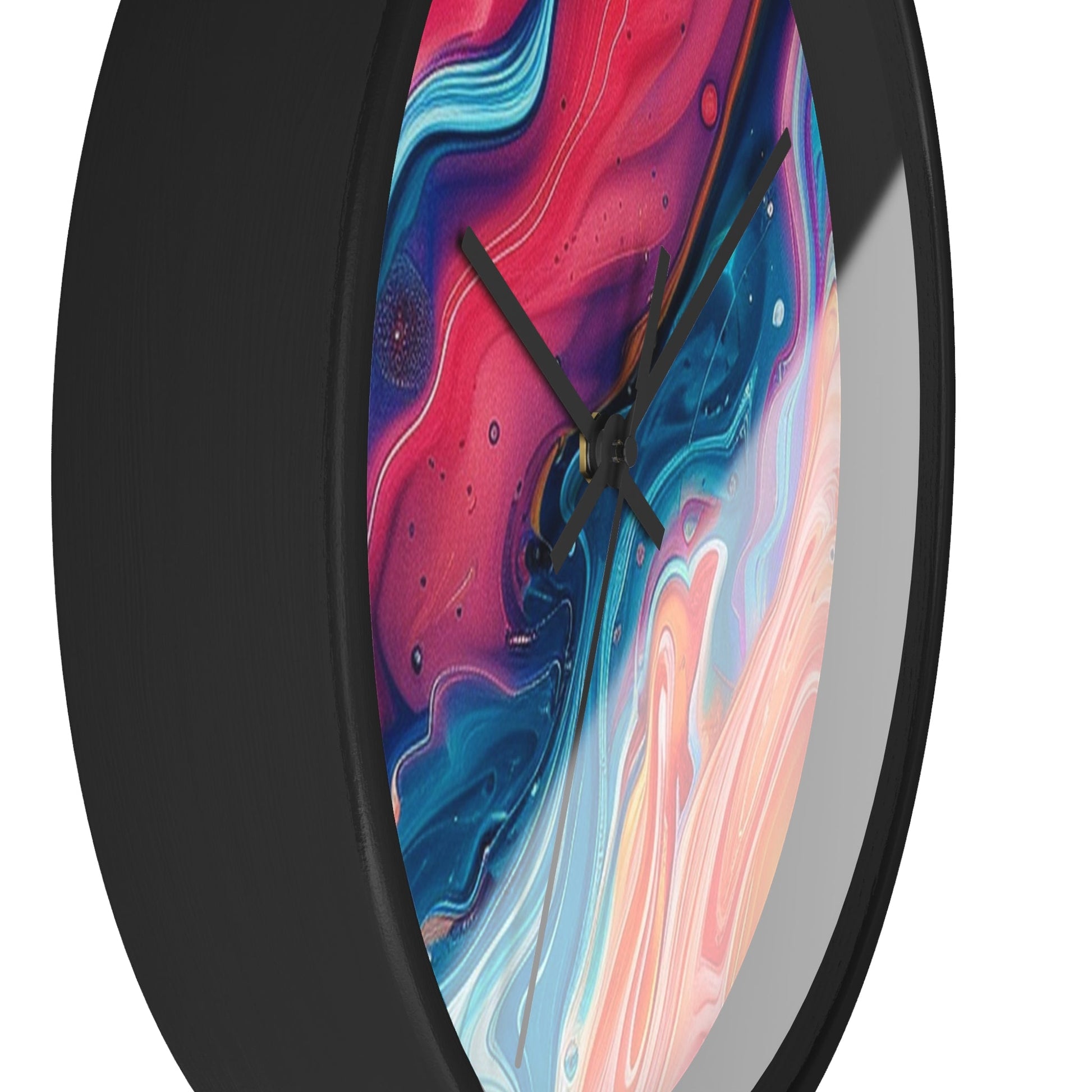 Colorful Abstract Liquid Art Wall Clock, Artsulli - Art is Long, Life is Short, Home Decor, , , , , , , 