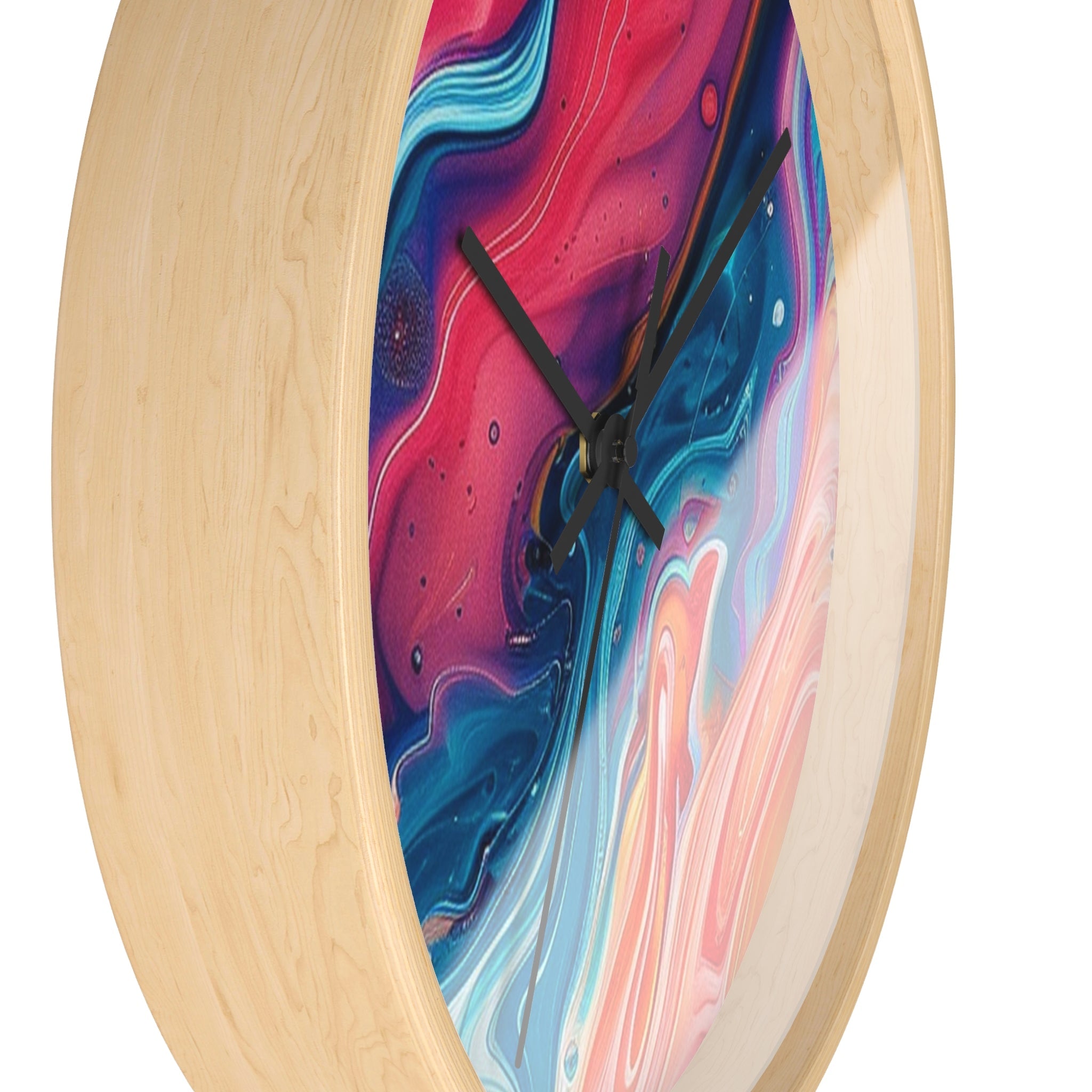 Colorful Abstract Liquid Art Wall Clock, Artsulli - Art is Long, Life is Short, Home Decor, , , , , , , 